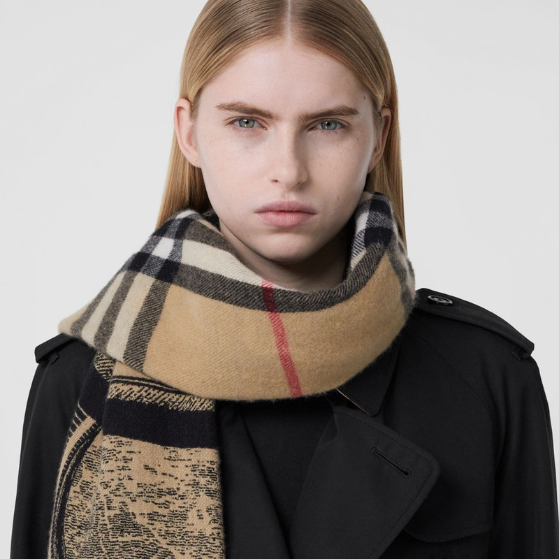 Check and Celestial Cashmere Jacquard Scarf 3