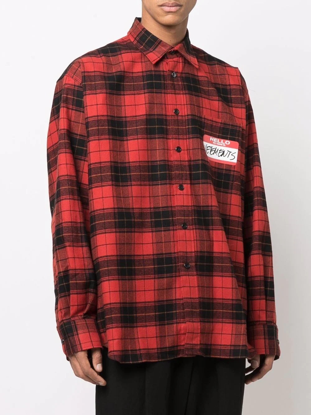 'Hello My Name Is' checked shirt - 5