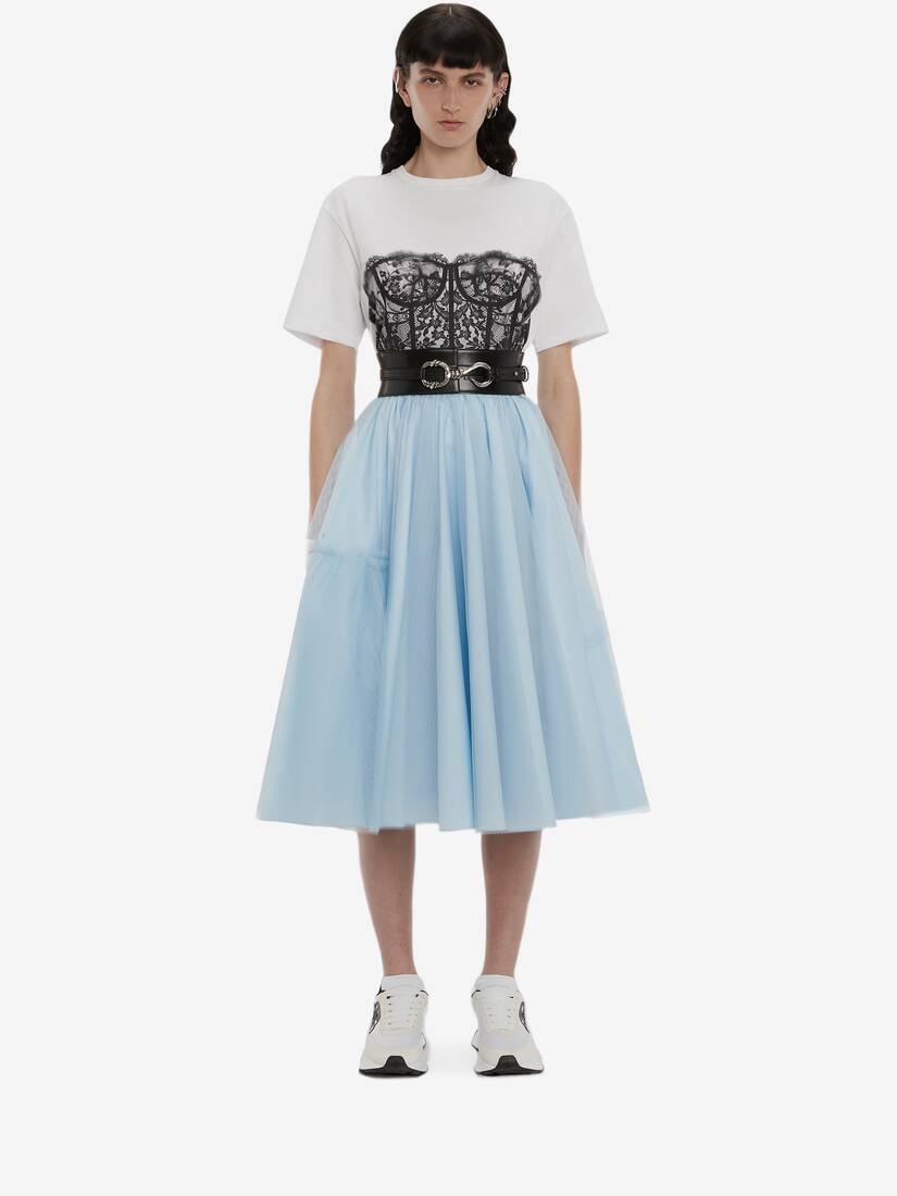 Knee Tulle Skirt in Blue - 2