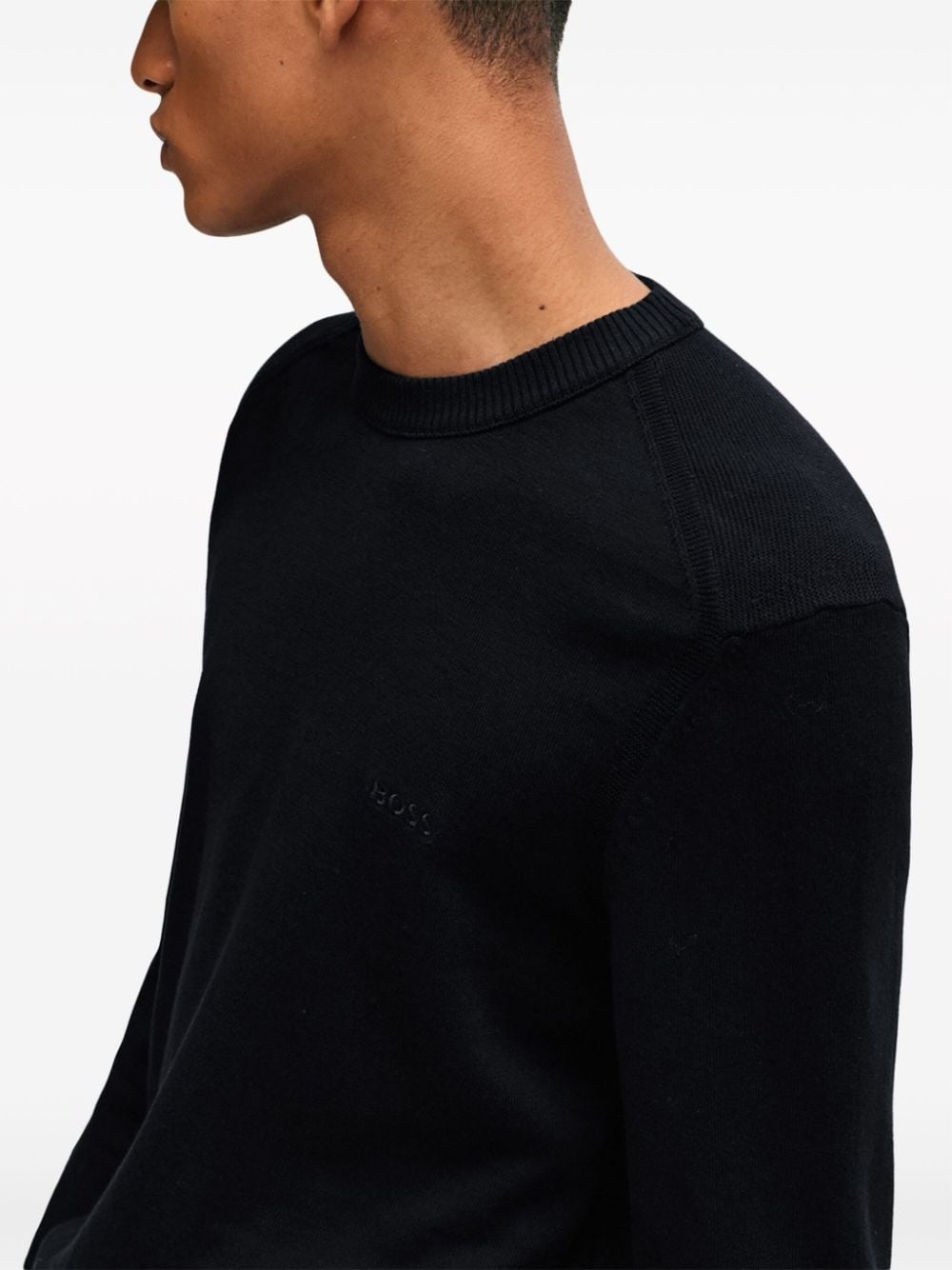 logo-embroidered ribbed jumper - 5