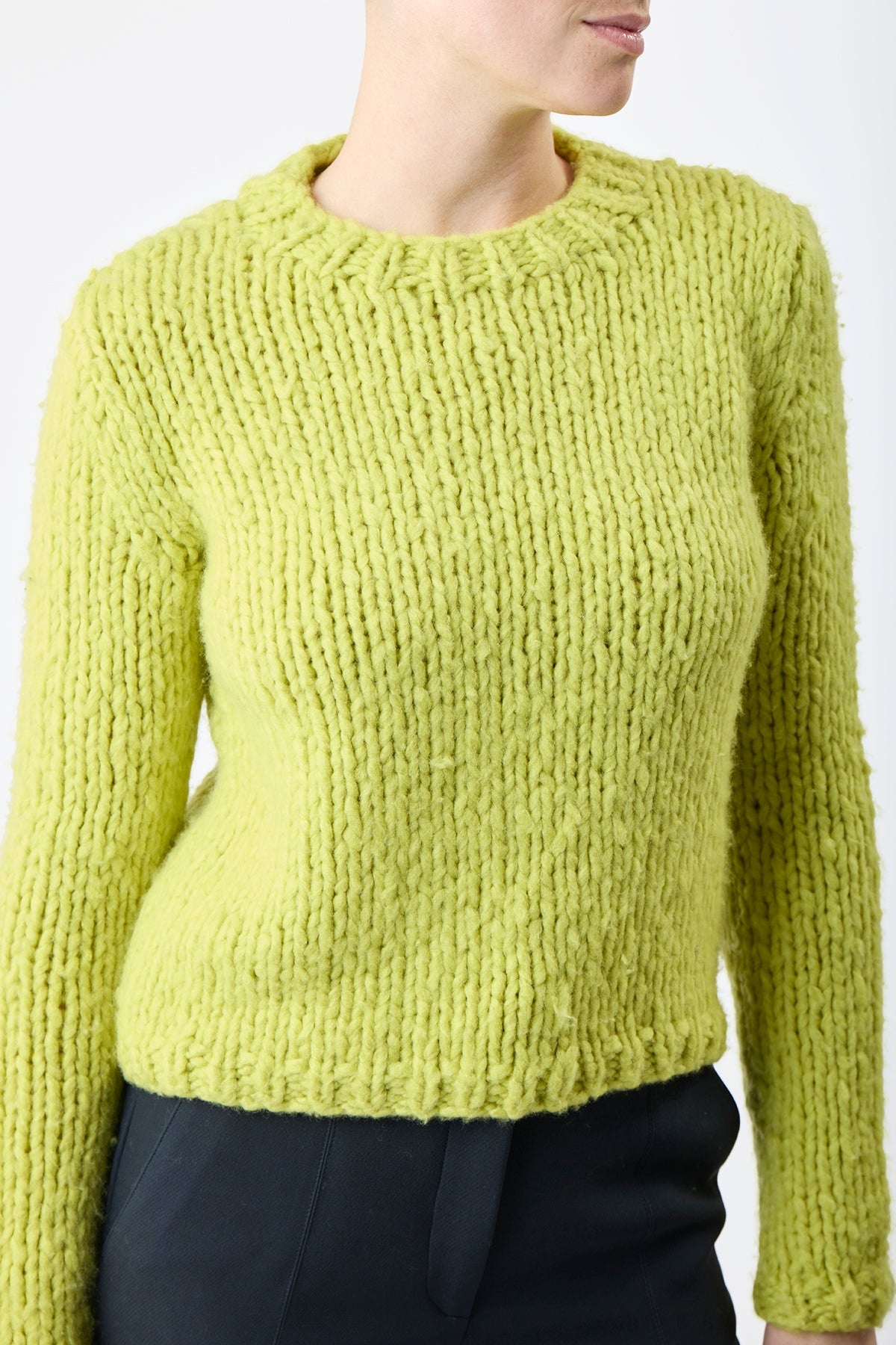 Dalton Sweater in Lime Adamite Welfat Cashmere - 5