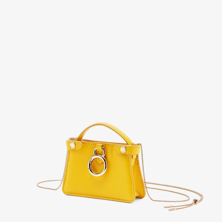 Yellow nappa leather charm - 2