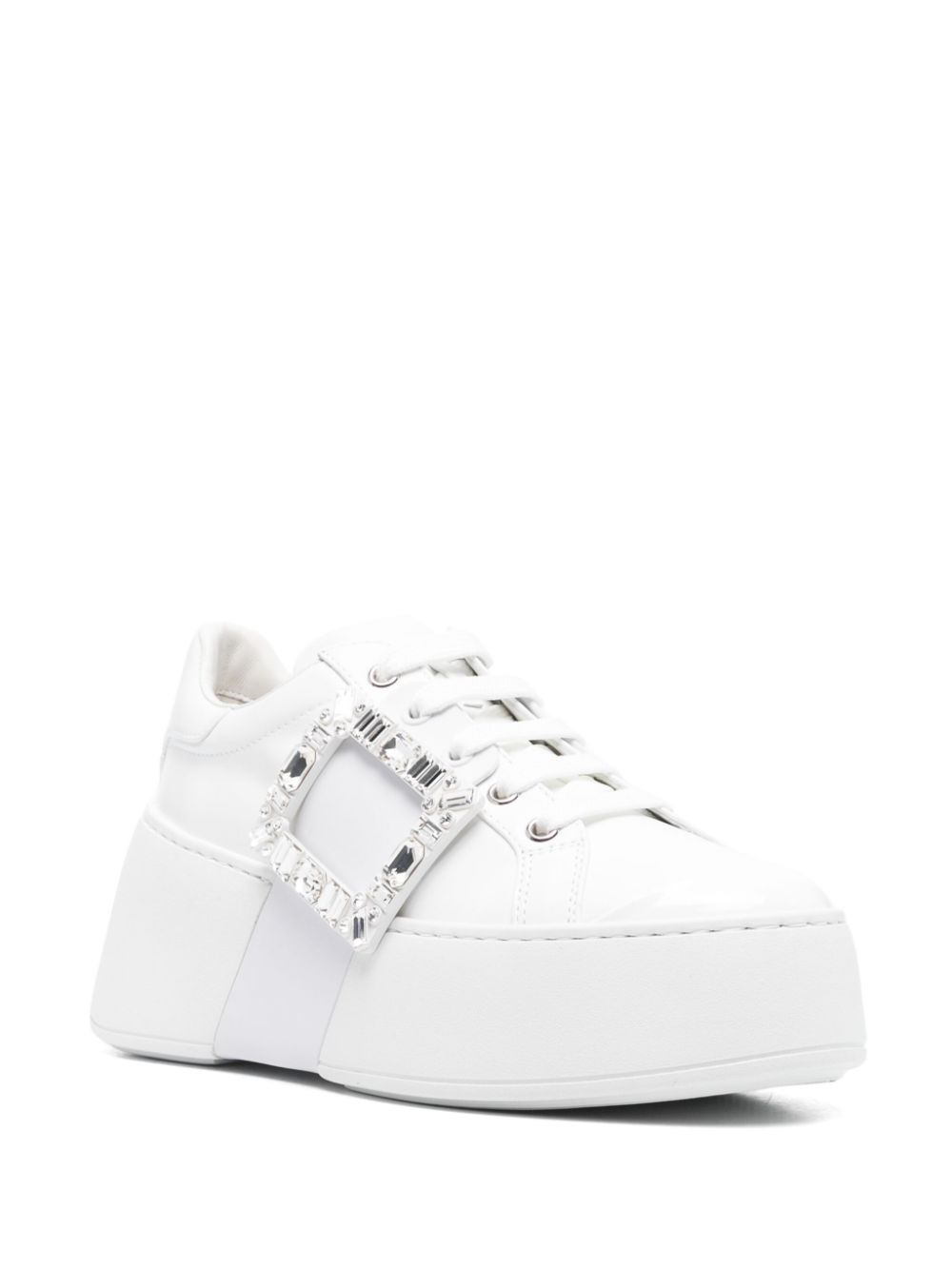 Roger Vivier Women Viv Skate High Strass Leather Sneakers - 2