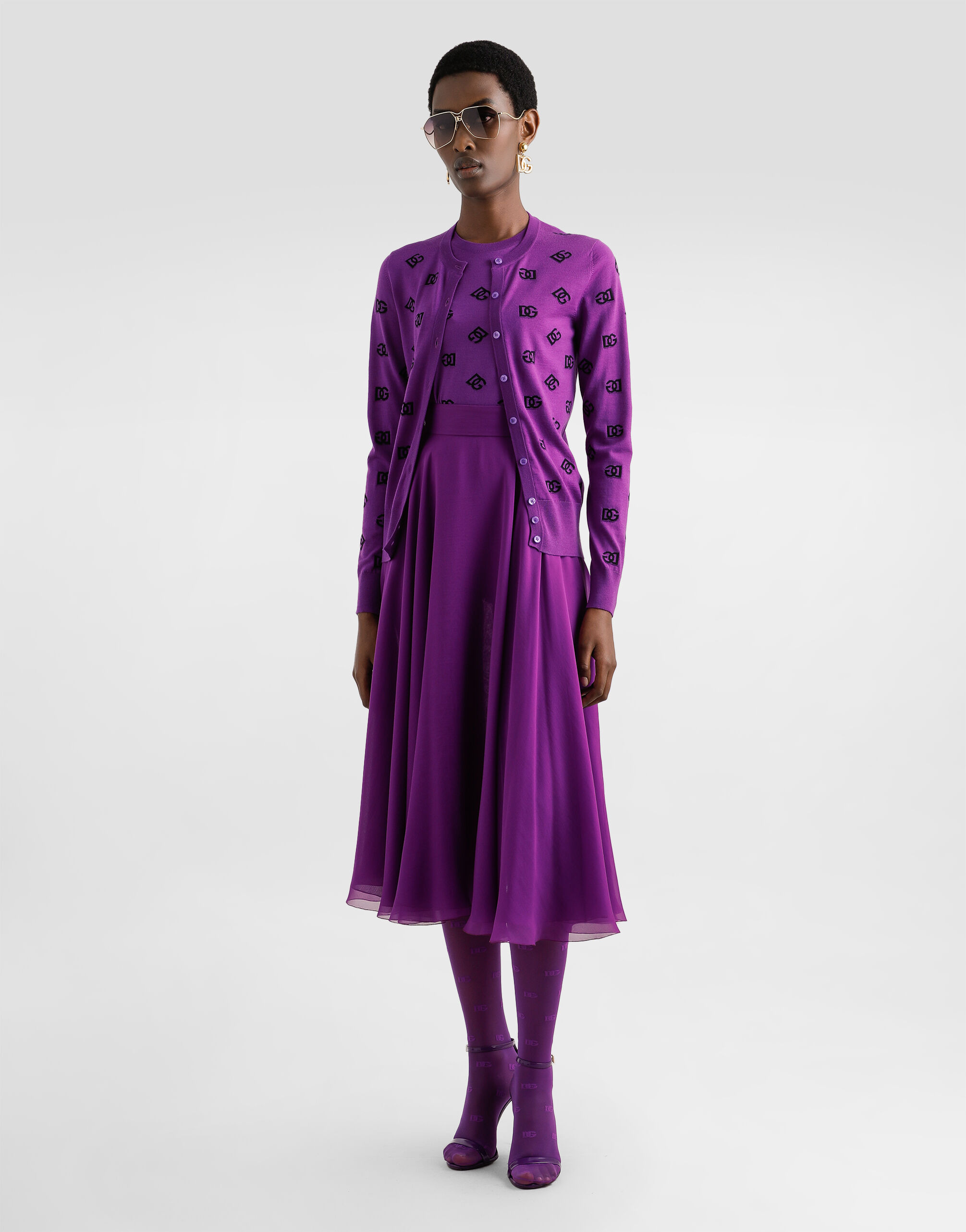 Chiffon midi skirt - 4