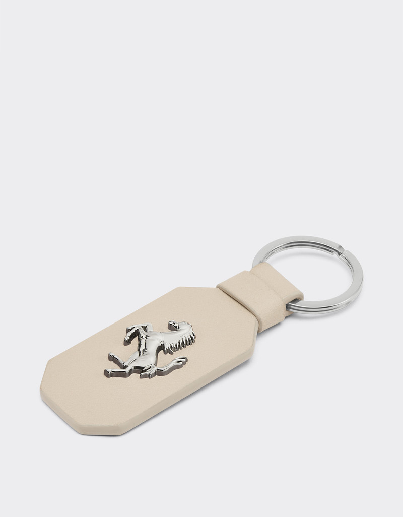 Ferrari Leather keychain with prancing horse outlook