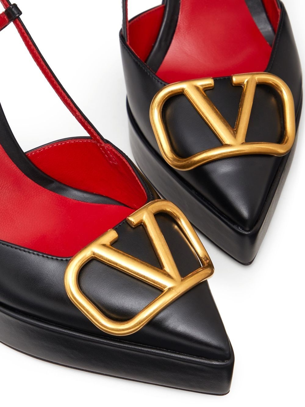 VLogo Signature 120mm slingback leather pumps - 5