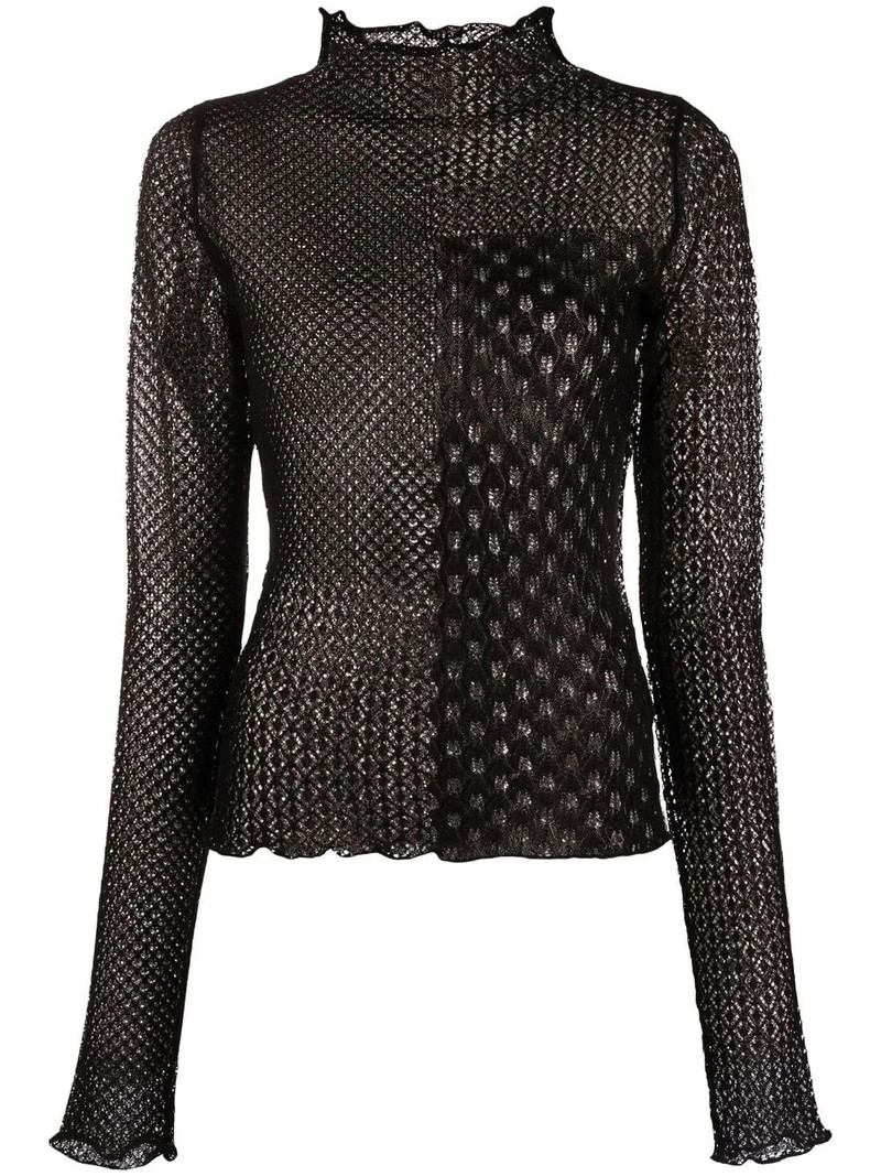 open-knit roll-neck jumper 1