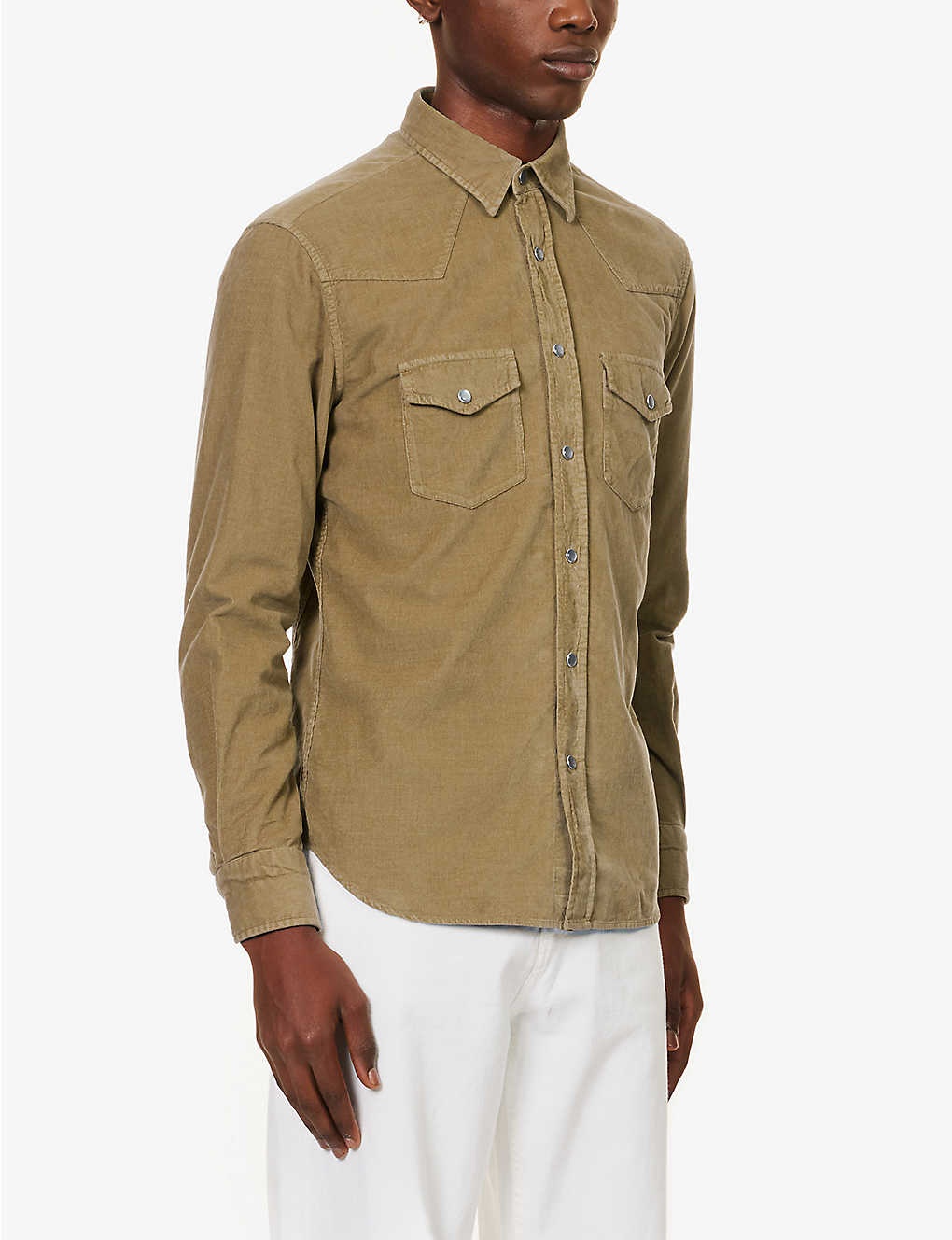 Western pleated-cuff regular-fit cotton-corduroy shirt - 3