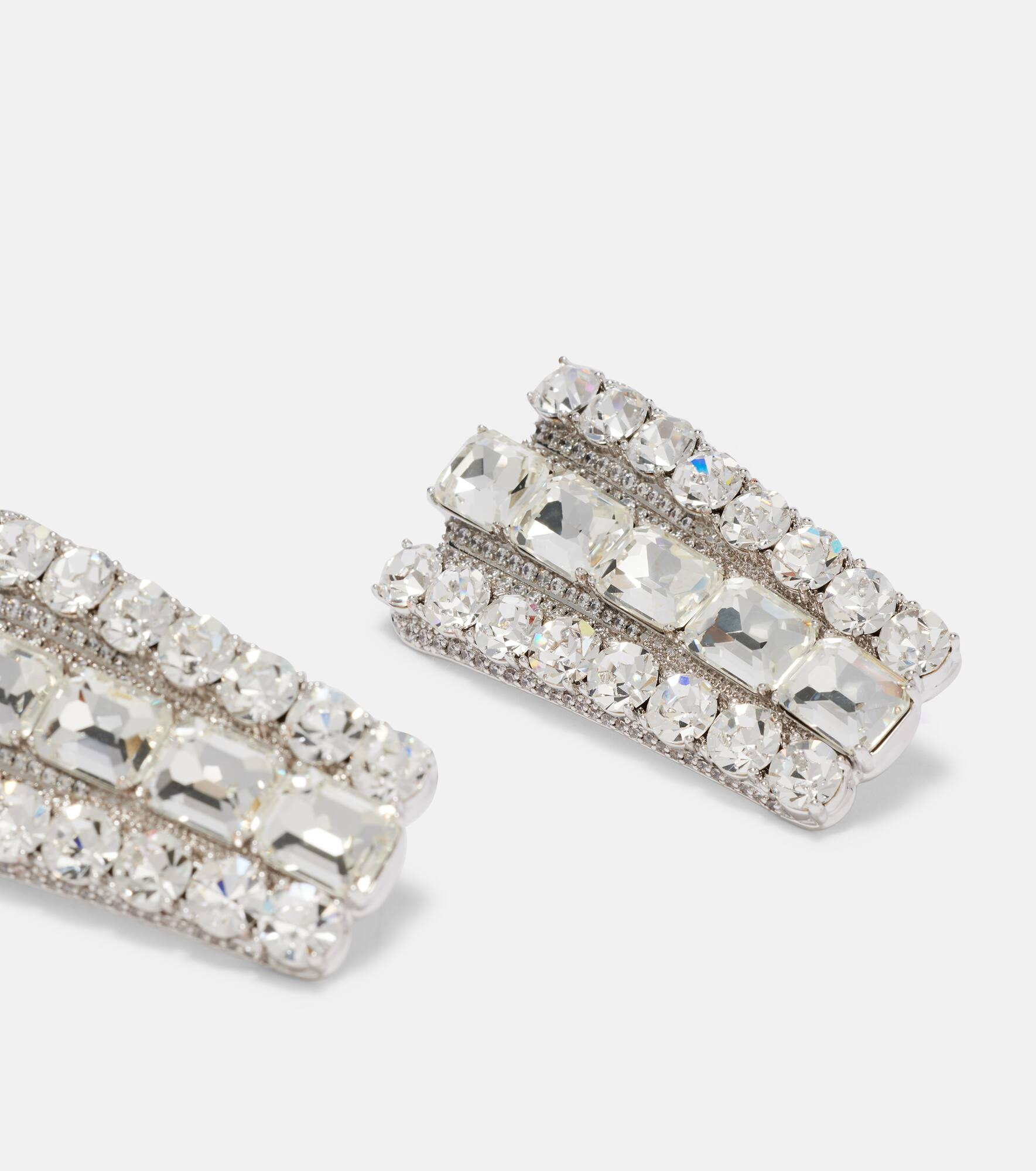 Crystal-embellished drop earrings - 4