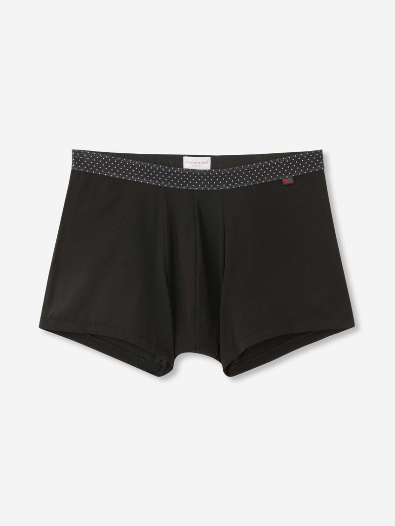Derek Rose Men's Boxer Briefs Band 65 Pima Cotton Stretch Black outlook