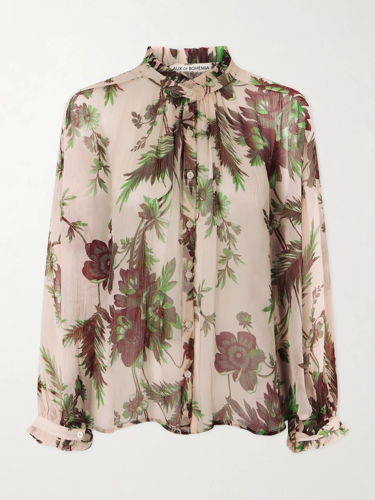 Poet Summermoss Floral-print Chiffon Blouse - 1