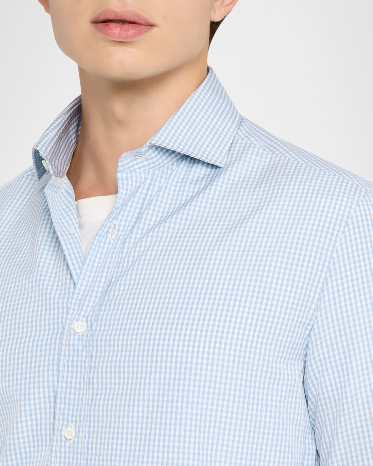 Men's Gingham Check Long-Sleeve Shirt - 5