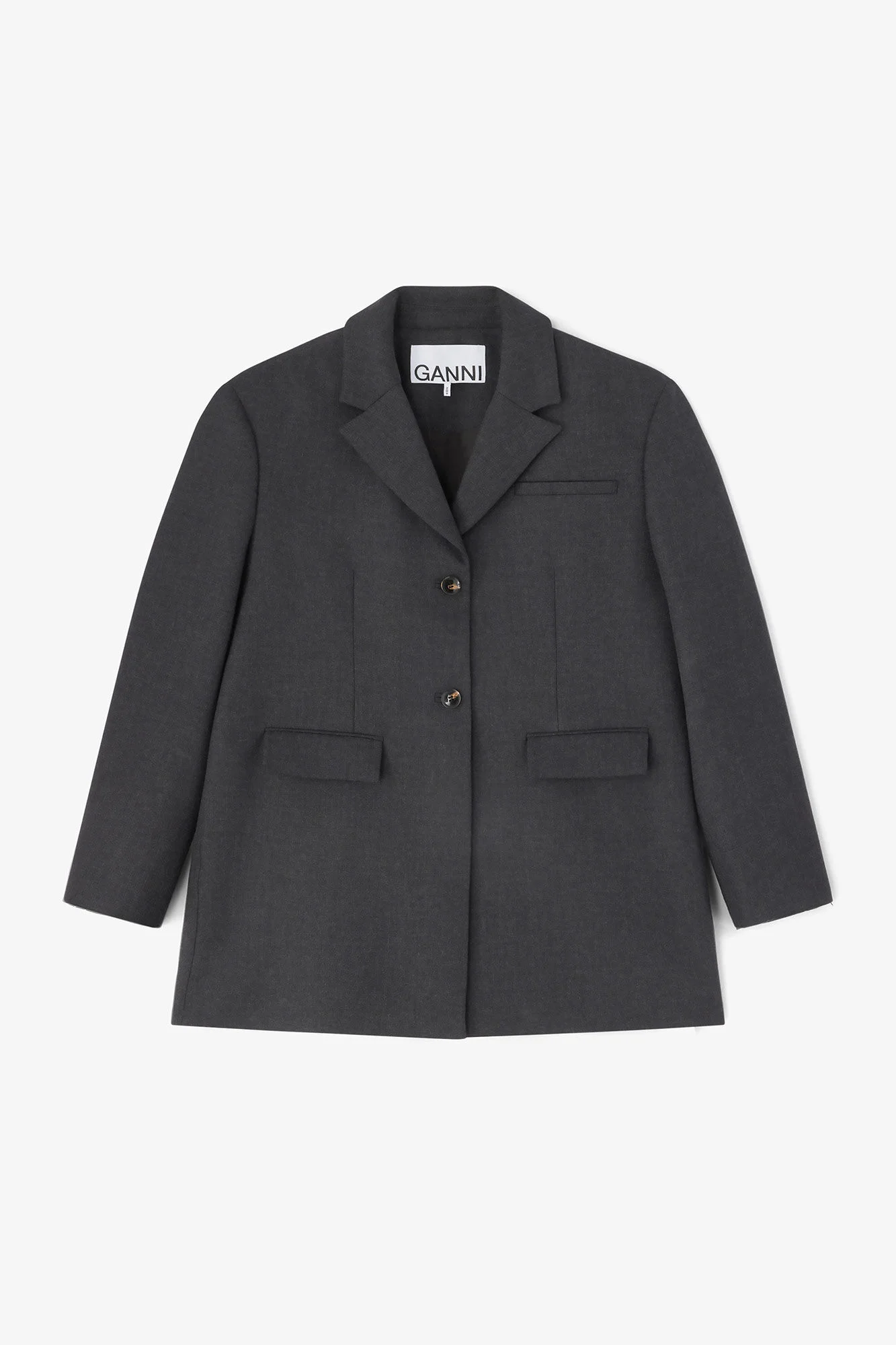 GREY WOOL SUITING BLAZER - 1