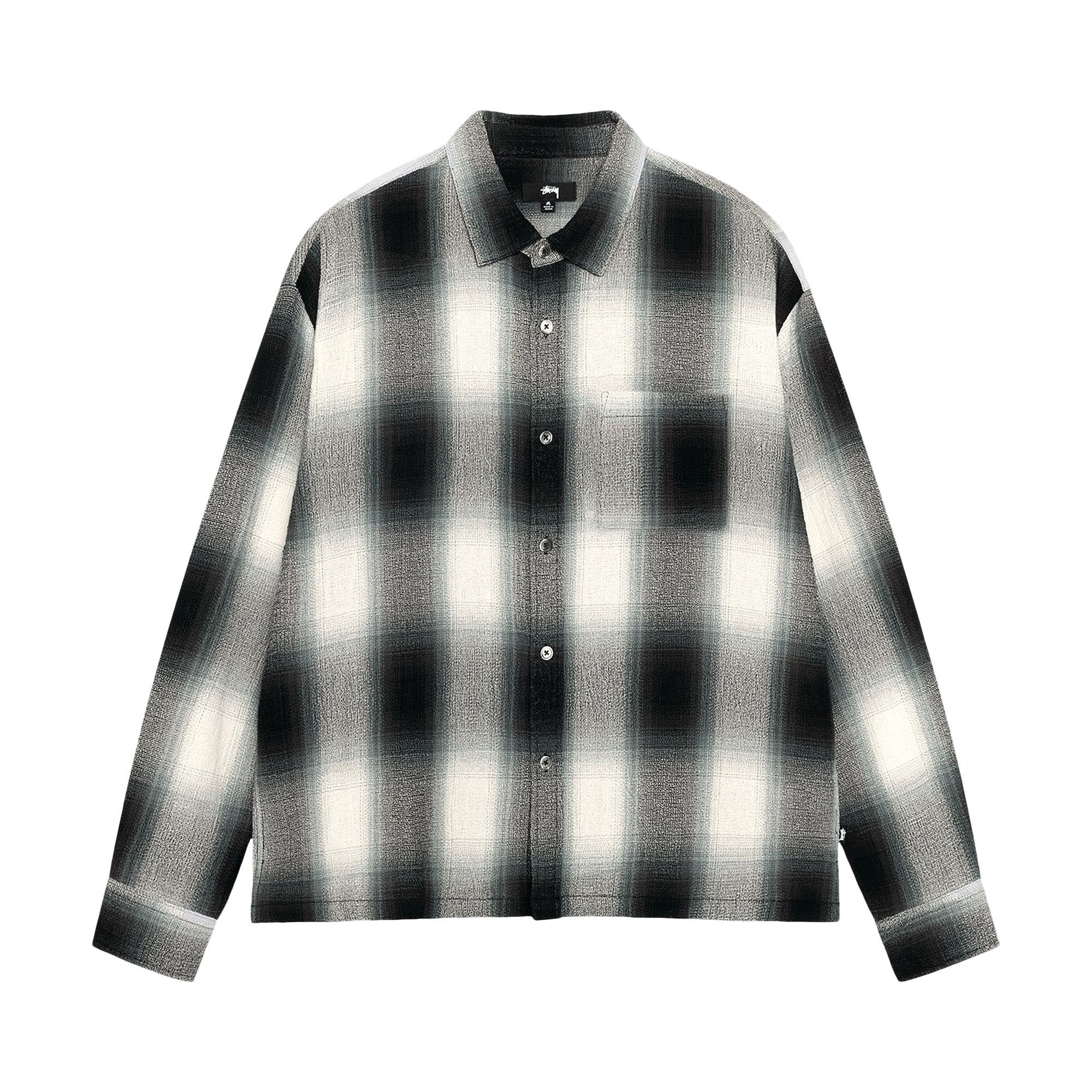 Stussy Loose Weave Plaid Shirt 'Grey' - 1