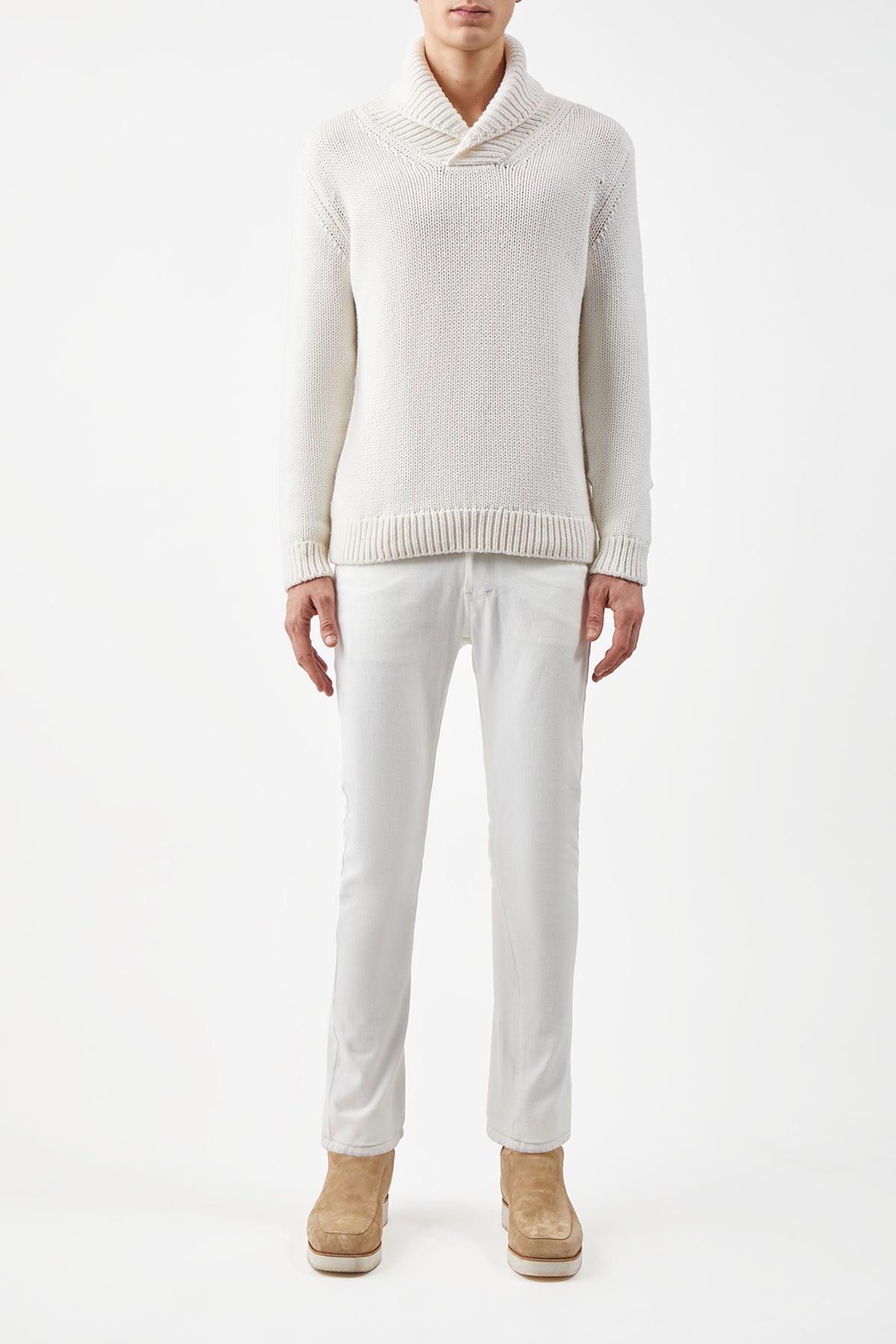 Sal Knit Sweater in Ivory Cashmere - 2