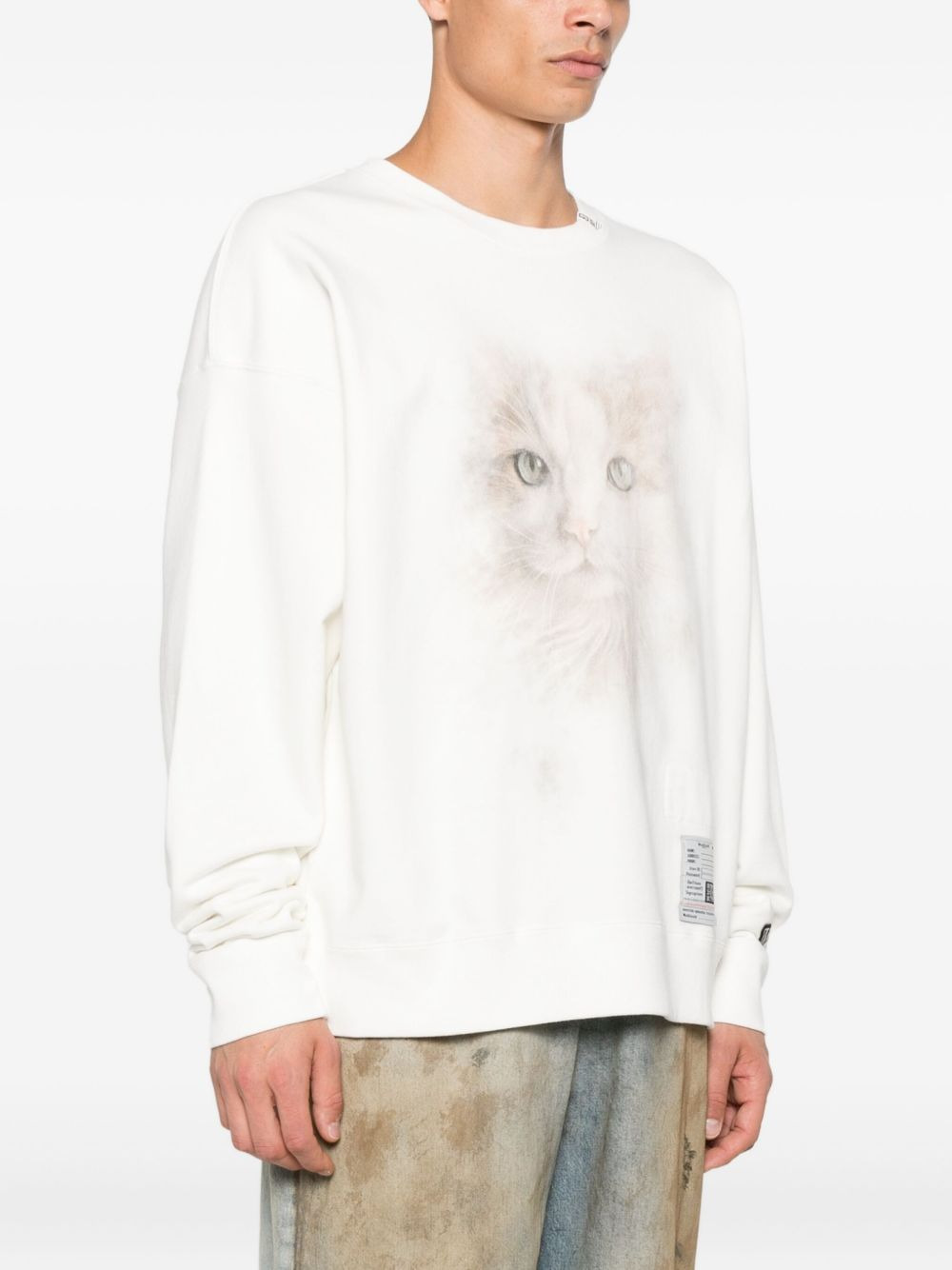 cat-face print sweatshirt - 3