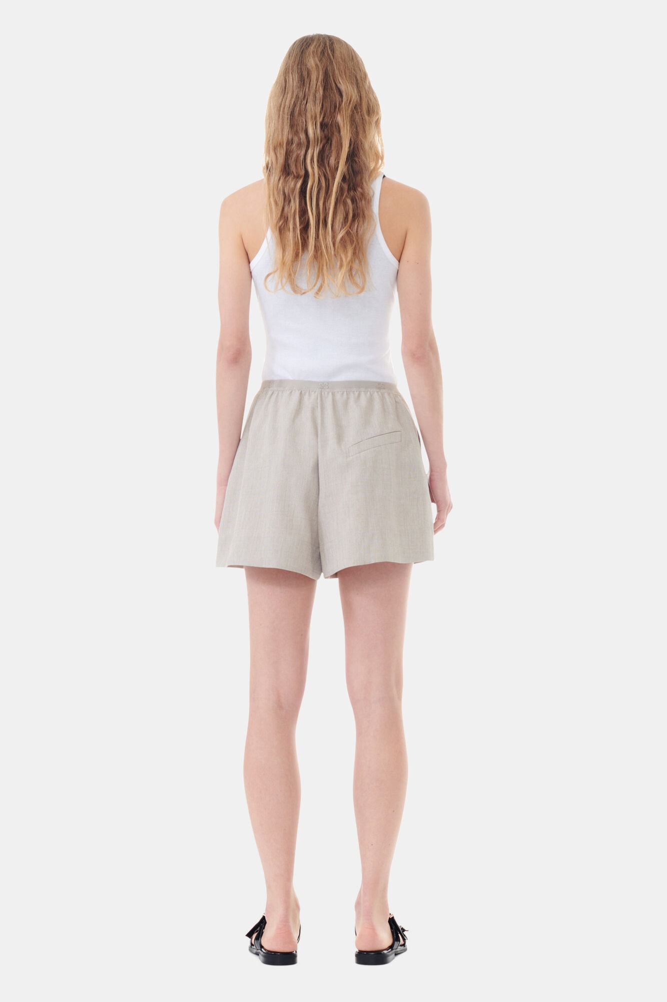 WHITE SOFT COTTON RIB TANK TOP - 5