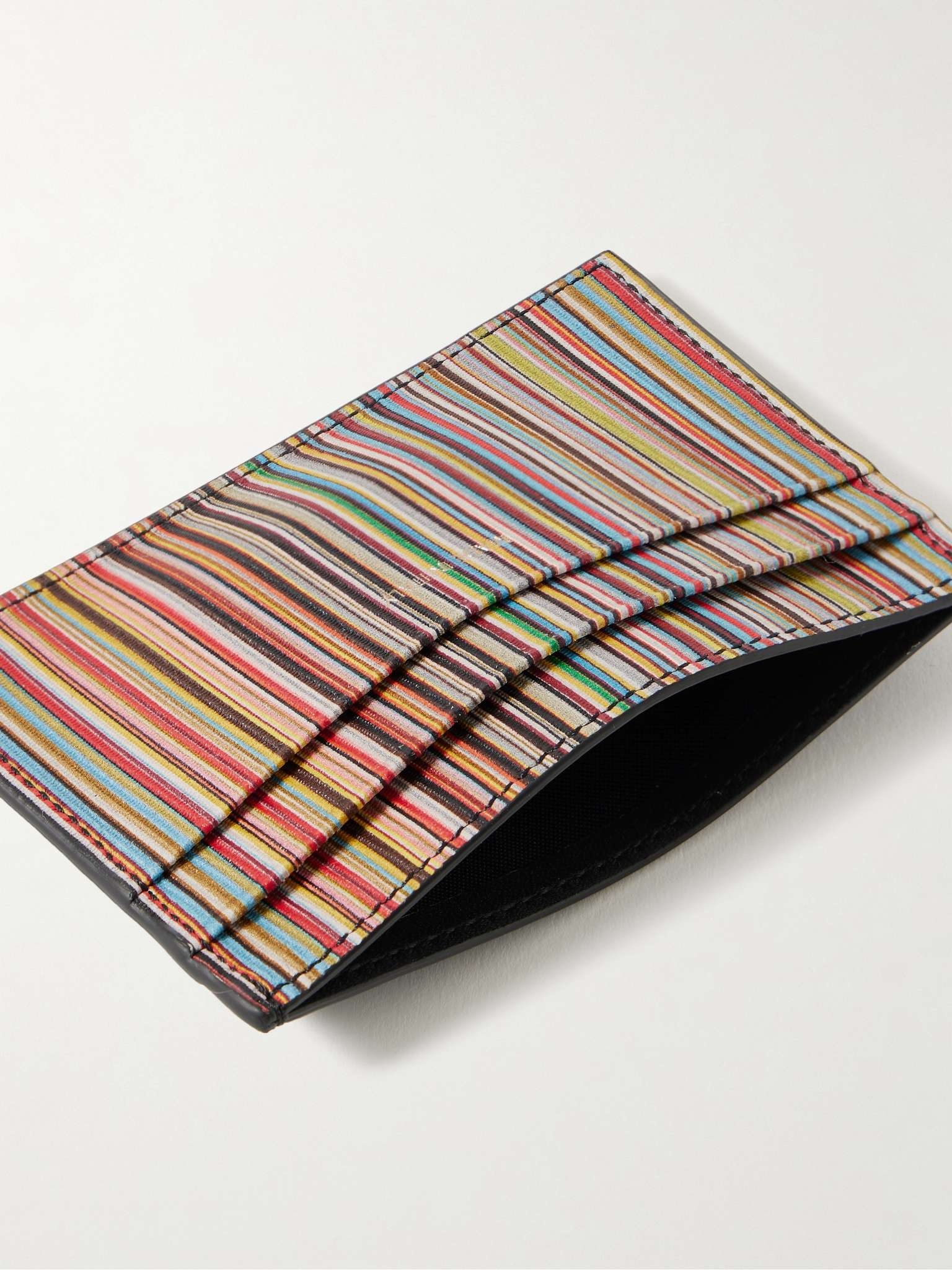 Striped Leather Cardholder - 2