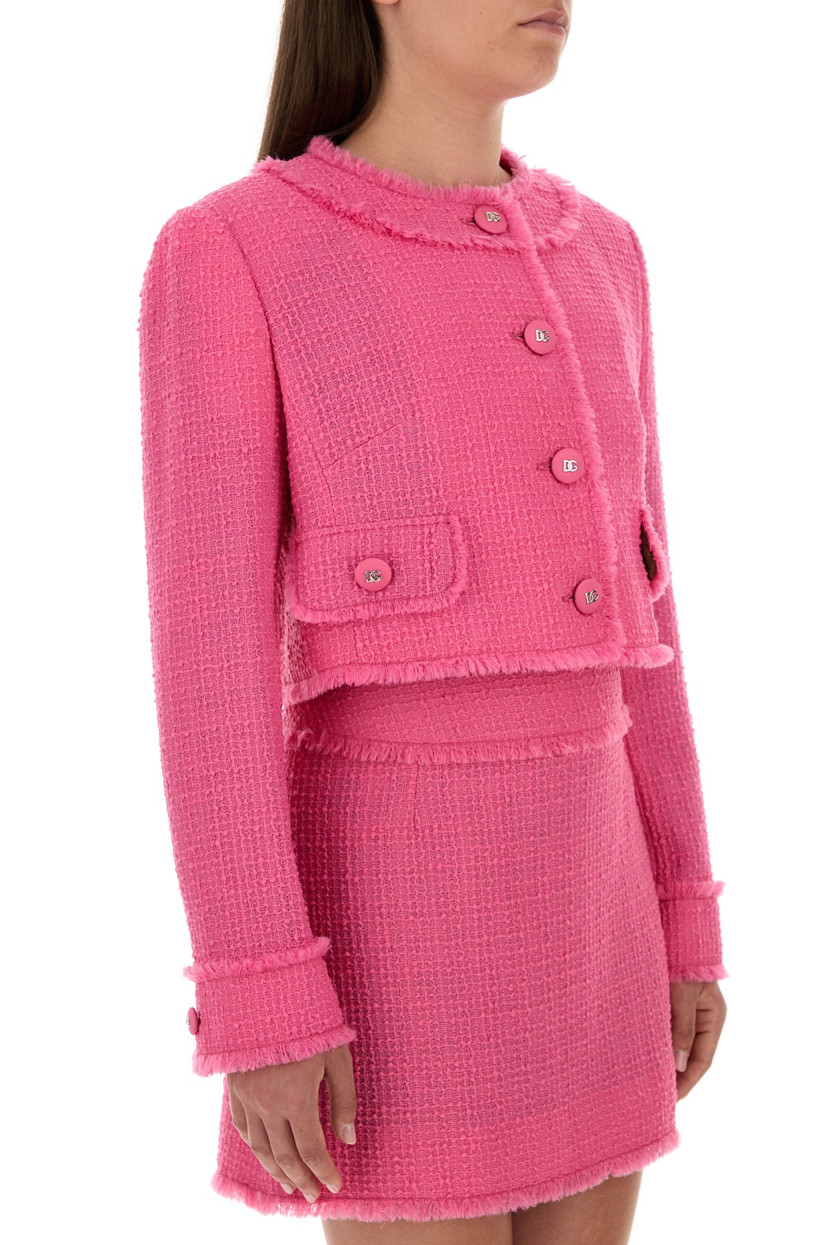 Fuchsia tweed blazer - 3