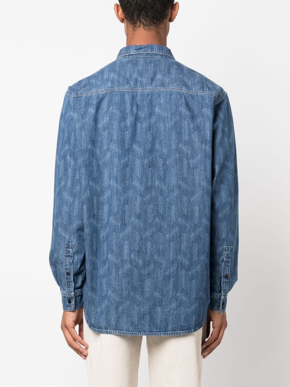 Bhelyn geometric-print denim shirt - 4