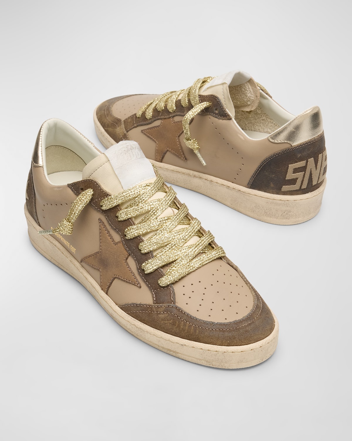 Ball Star Mix Leather Sneakers - 7