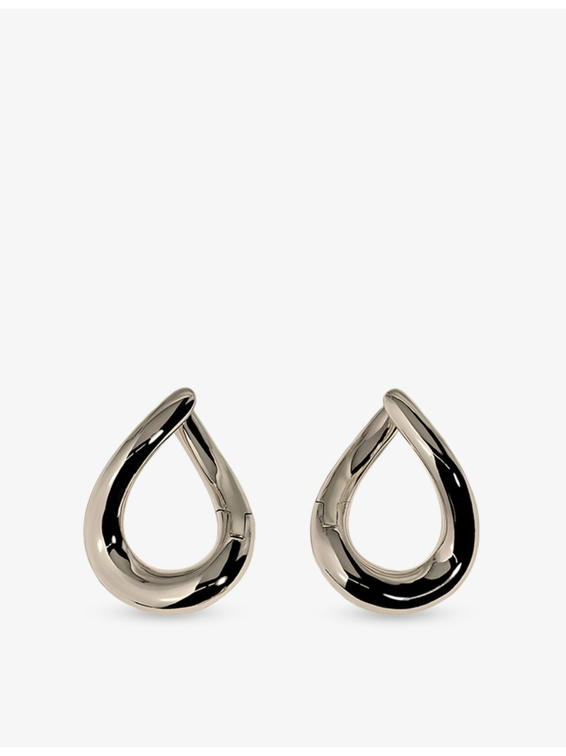 Molten XL Rhodium Plated Brass Hoops 3