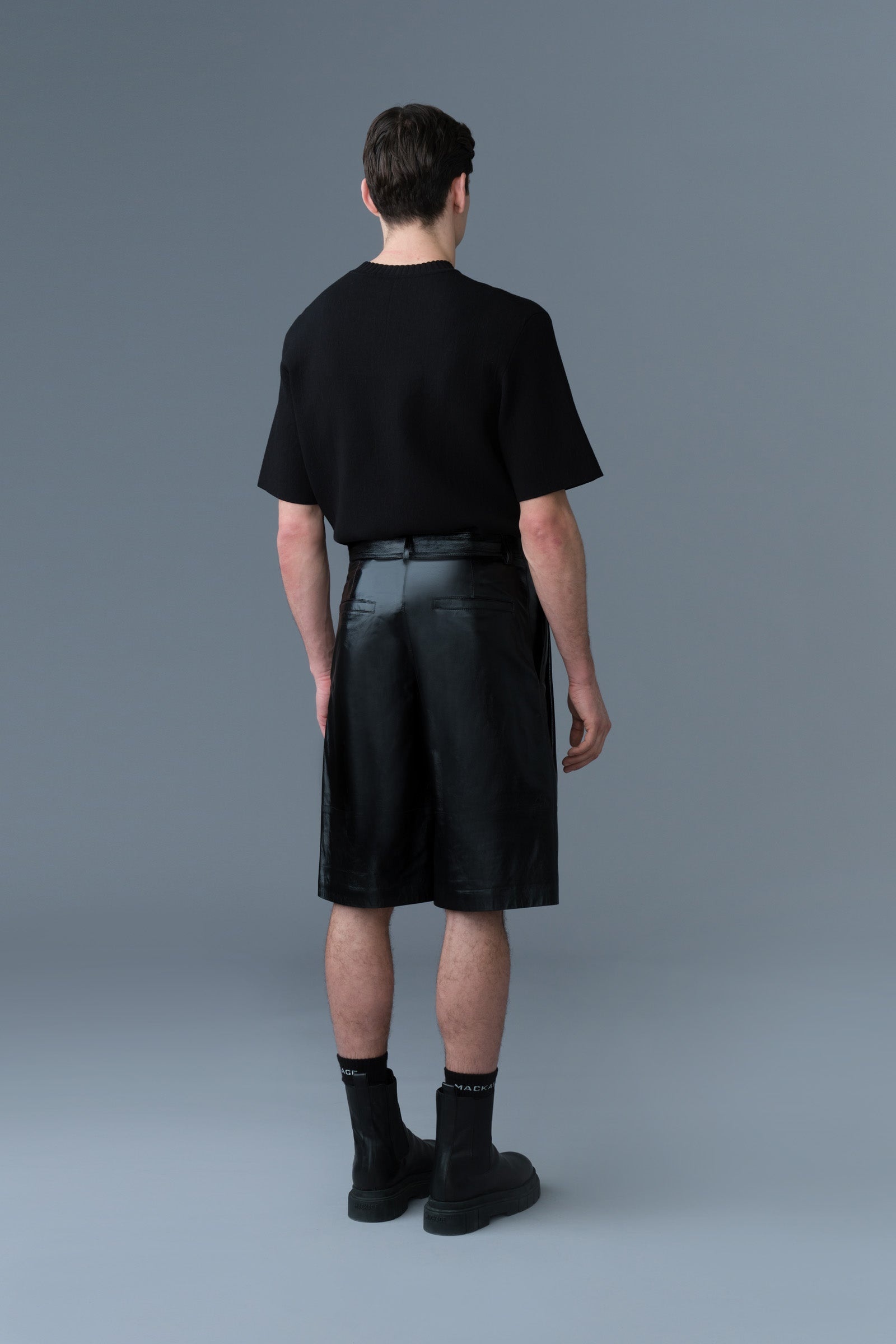 DELMAR-L Pleated Leather Shorts - 4