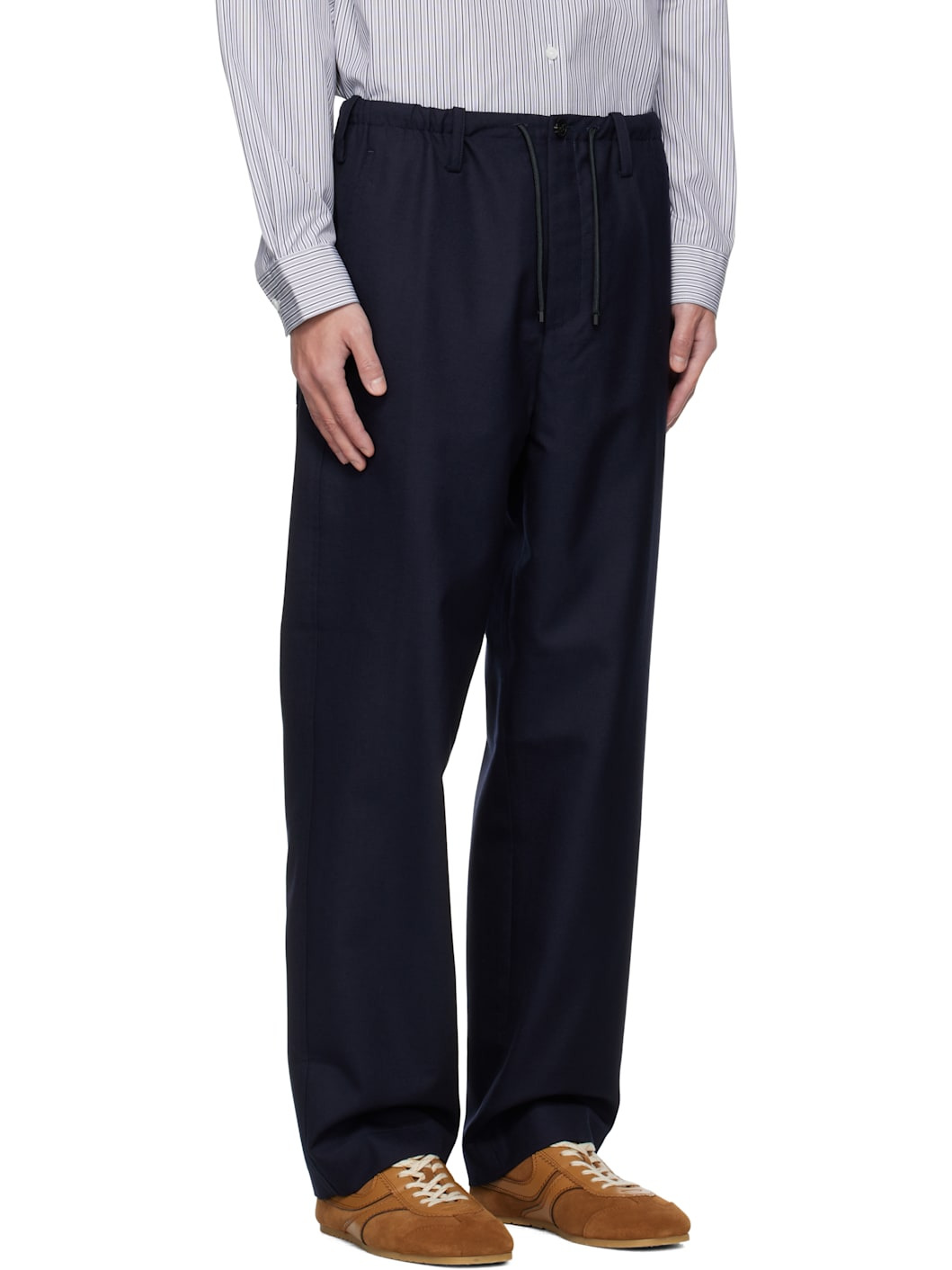 Navy Wool Trousers - 2