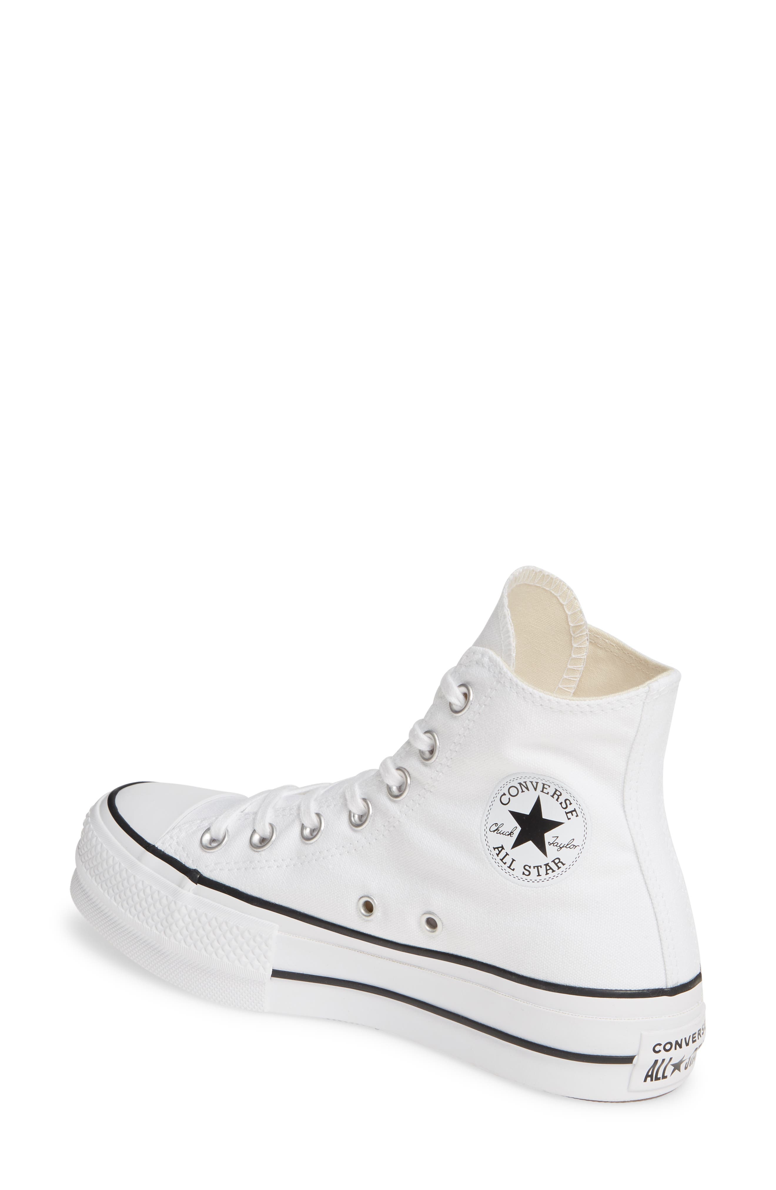 Converse Chuck Taylor® All Star® Lift High Top Platform Sneaker in White/Black/White at Nordstrom - 2