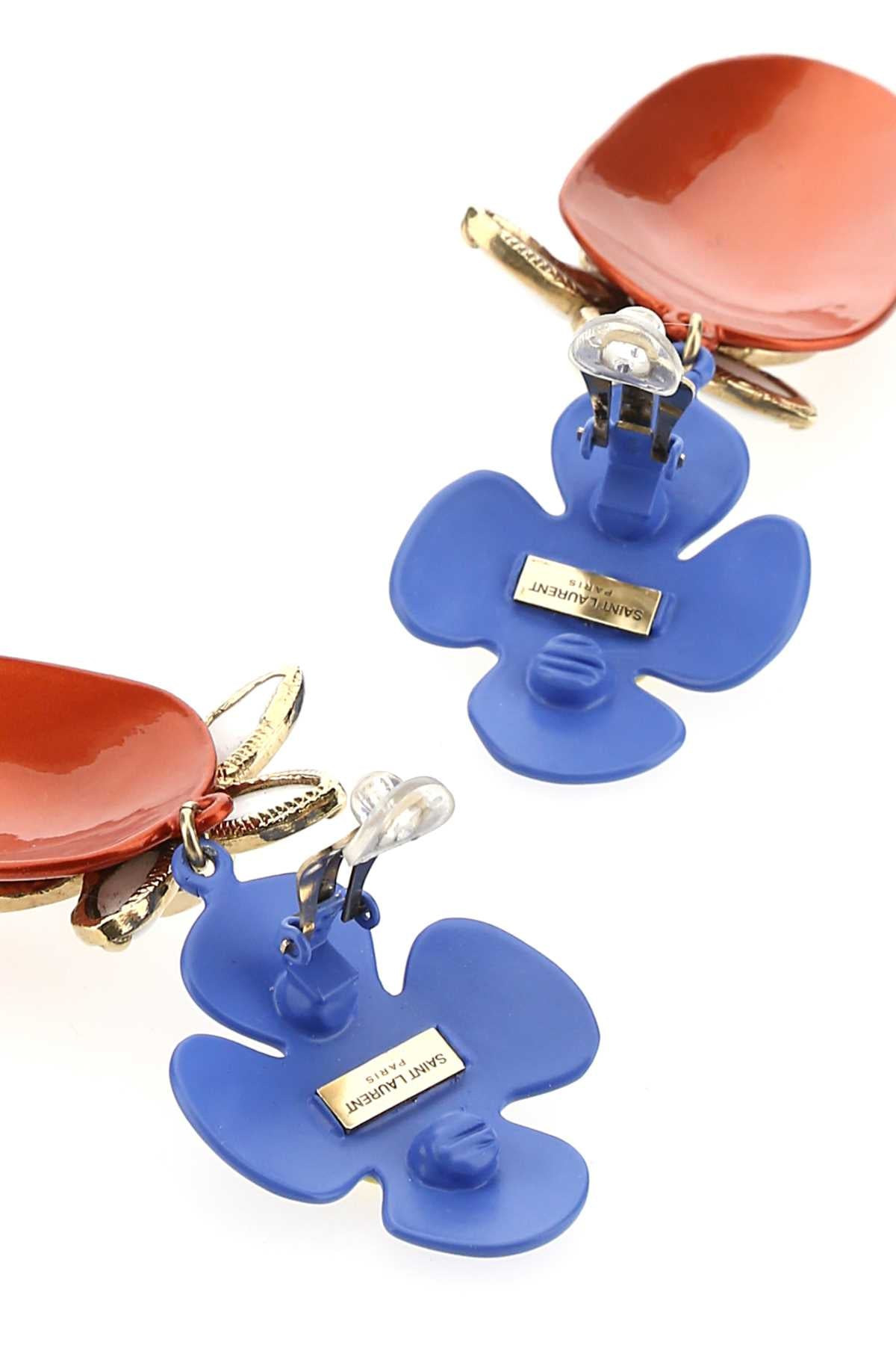 Saint Laurent Women Multicolor Metal And Resin Fleur Et Fraise Earrings - 3