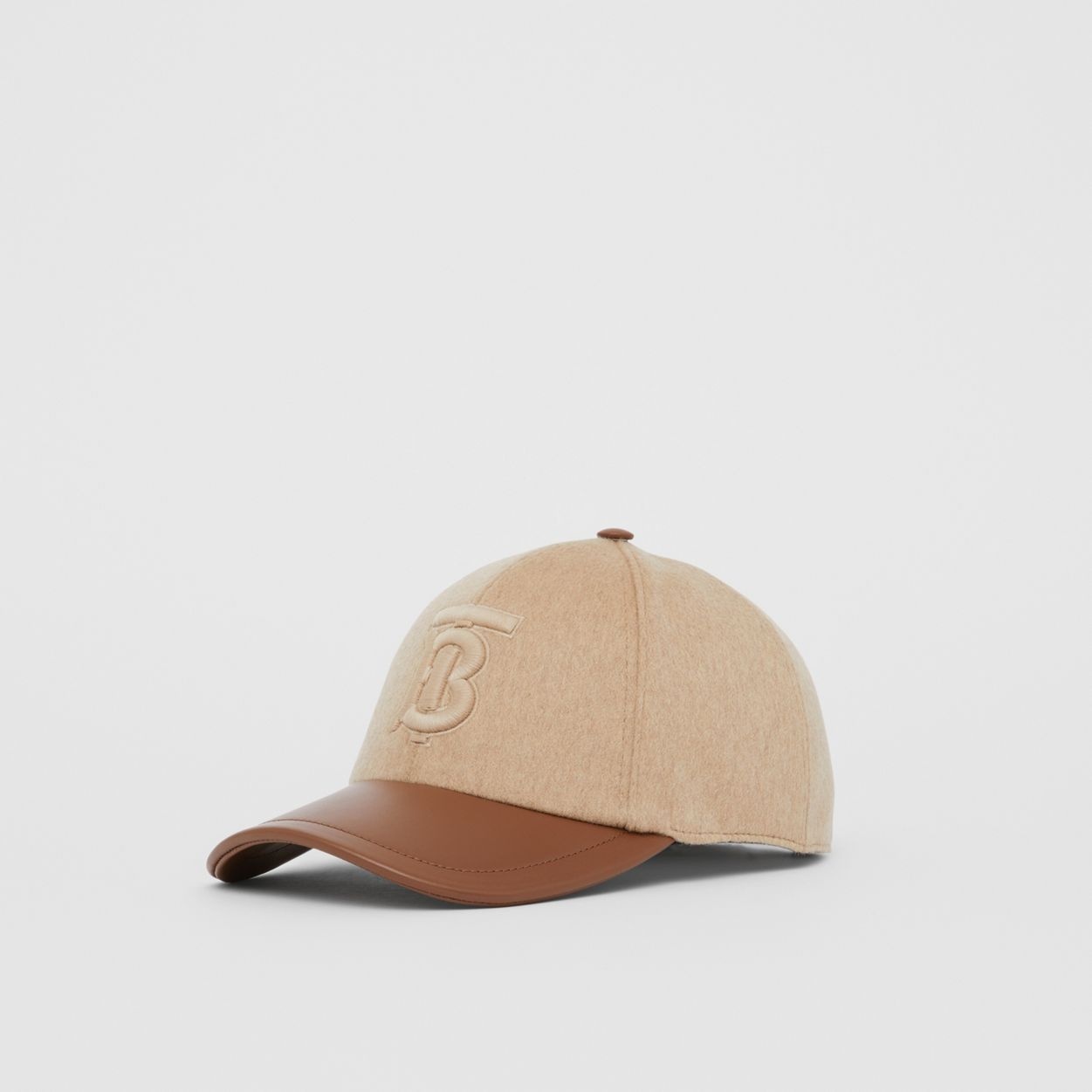 Monogram Motif Cashmere and Leather Baseball Cap - 6