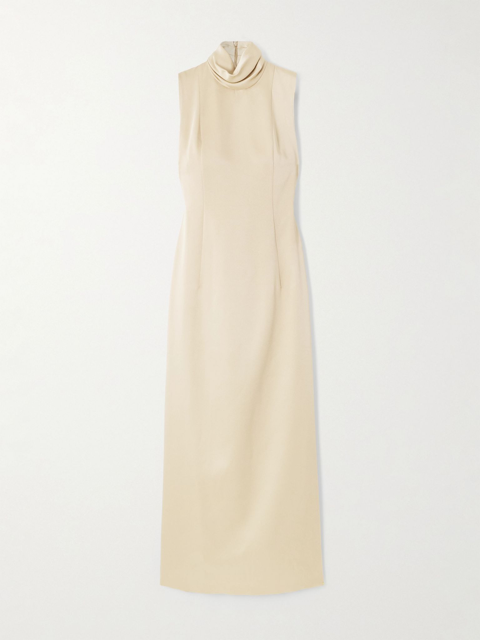 Draped satin midi dress Gold - 1