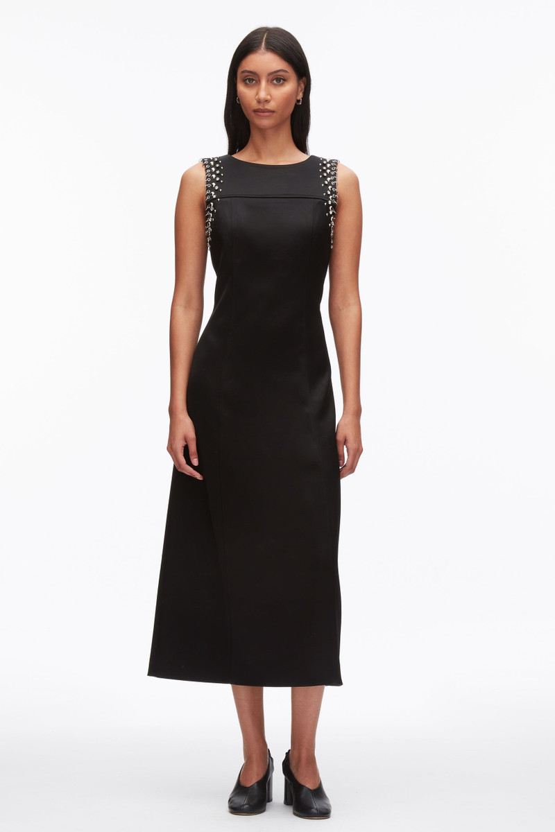 Studded Satin Sleeveless Midi Dress 1