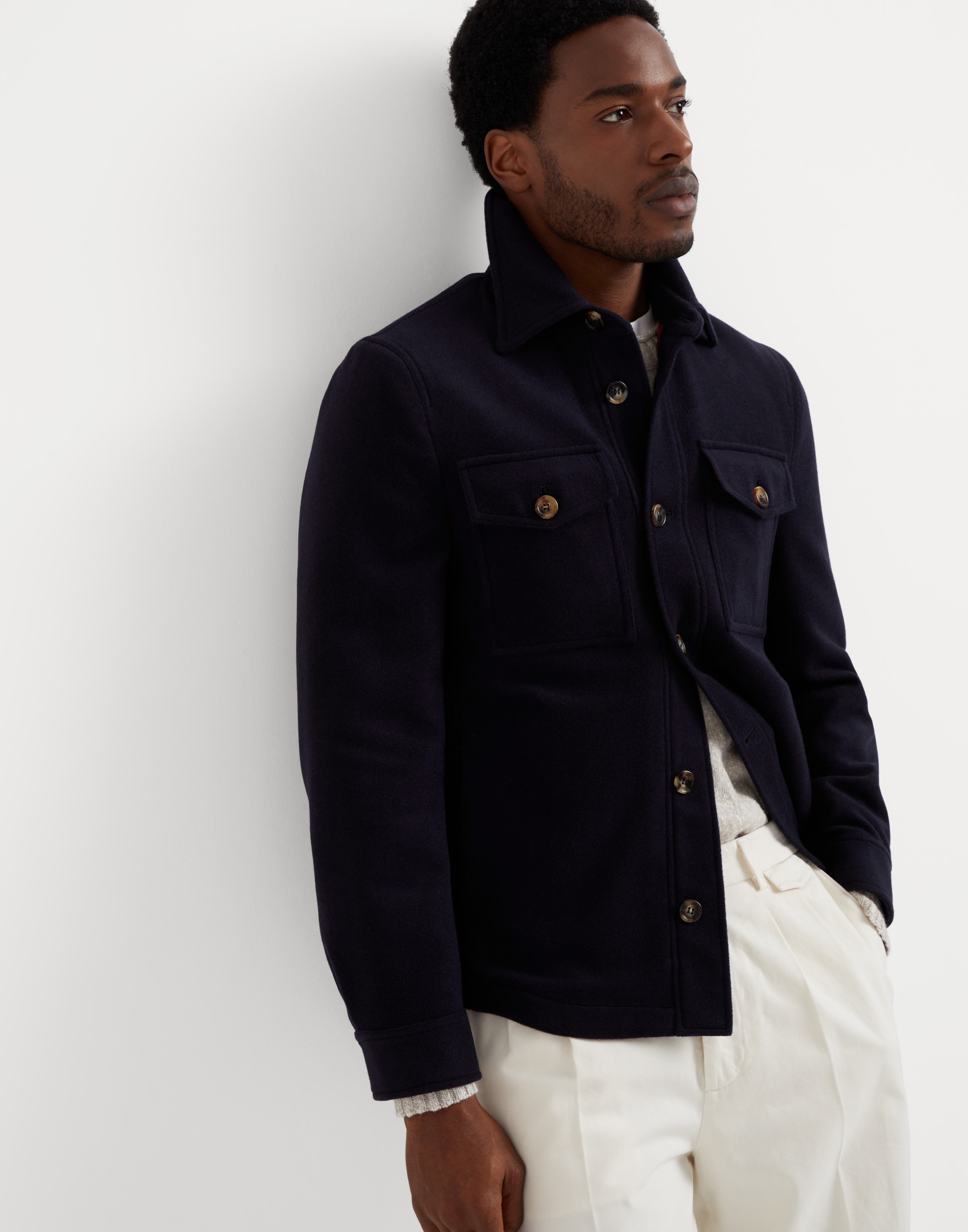 Lightweight water-resistant cashmere overshirt - 4