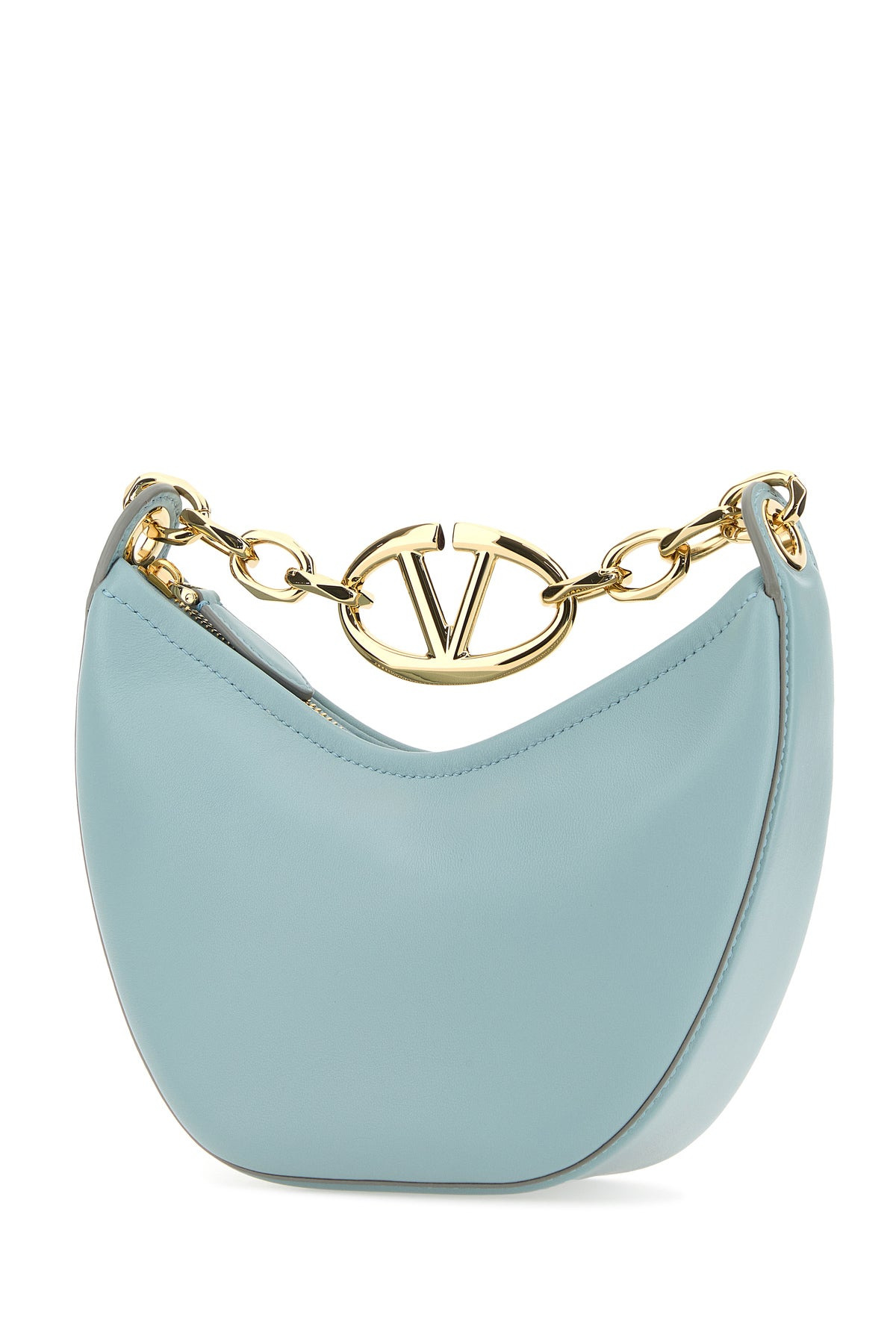 Light blue leather mini Hobo VLogo Moon handbag - 2