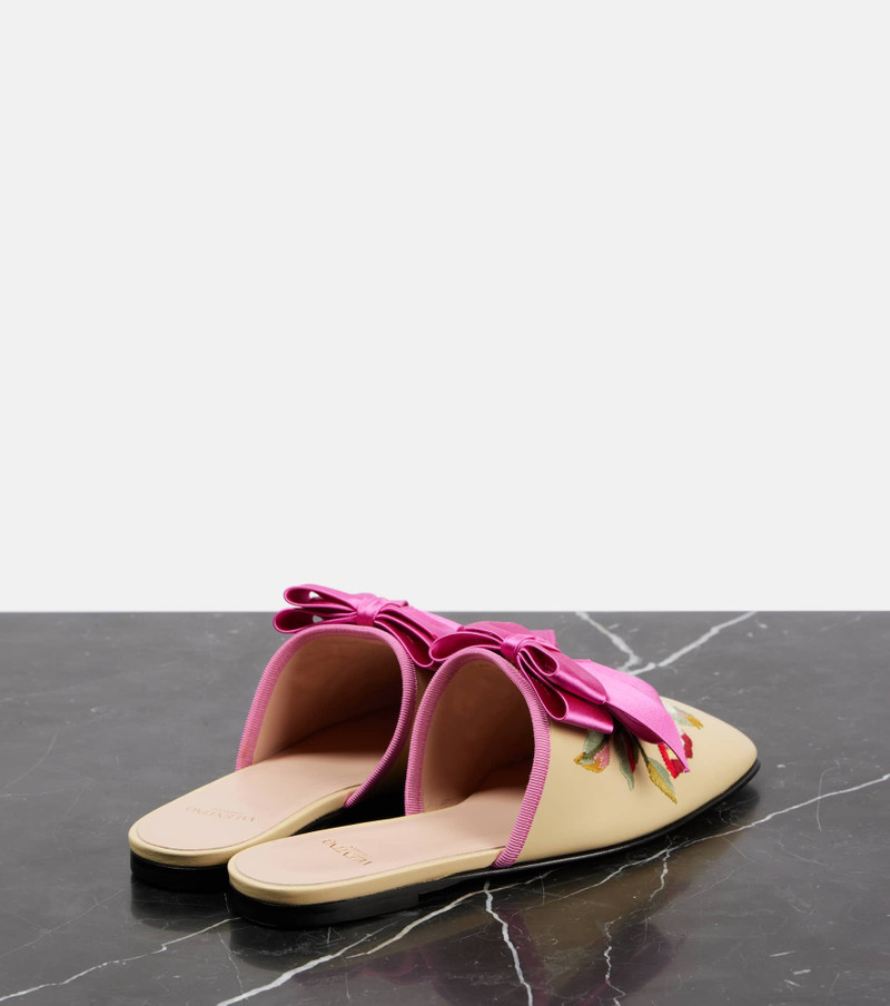 Valentino Beauregard embroidered leather slides outlook