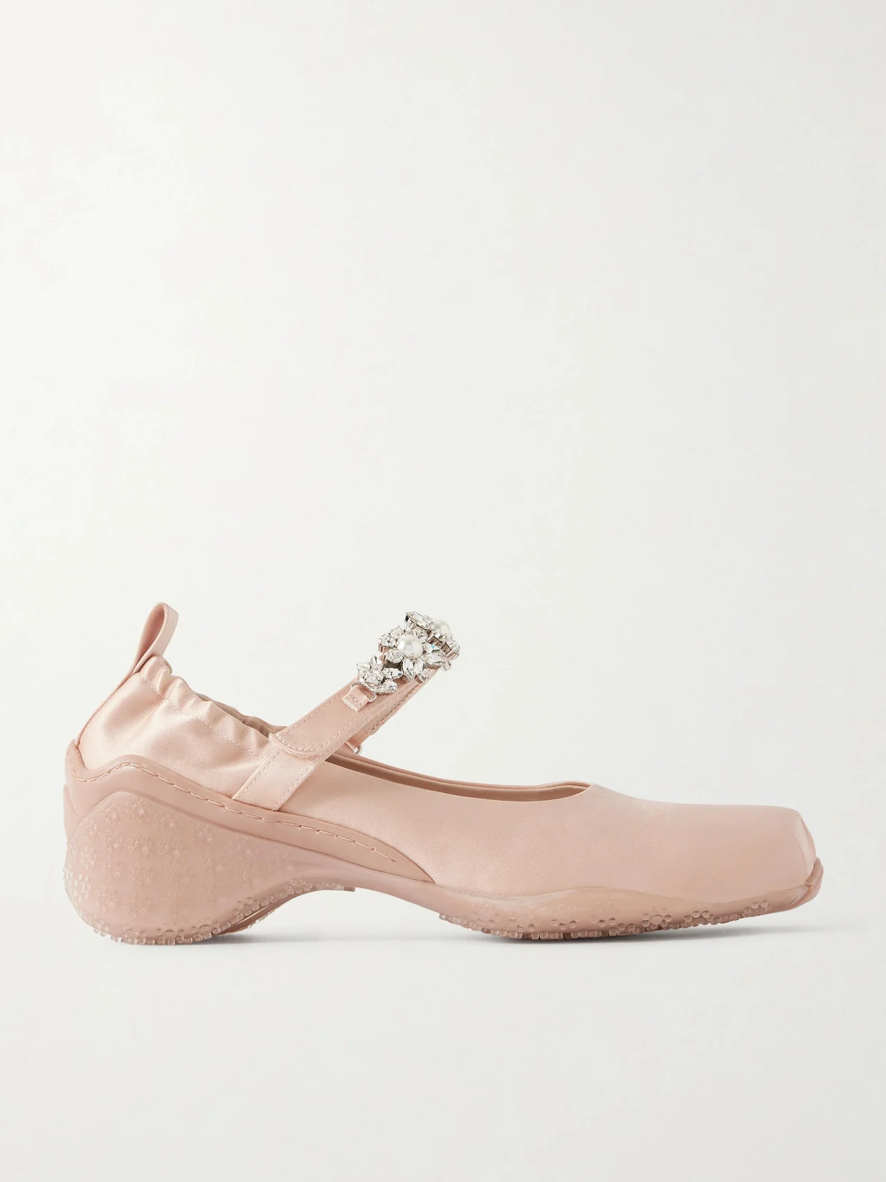 Ballet Runner Crystal-embellished Satin Pumps - 1