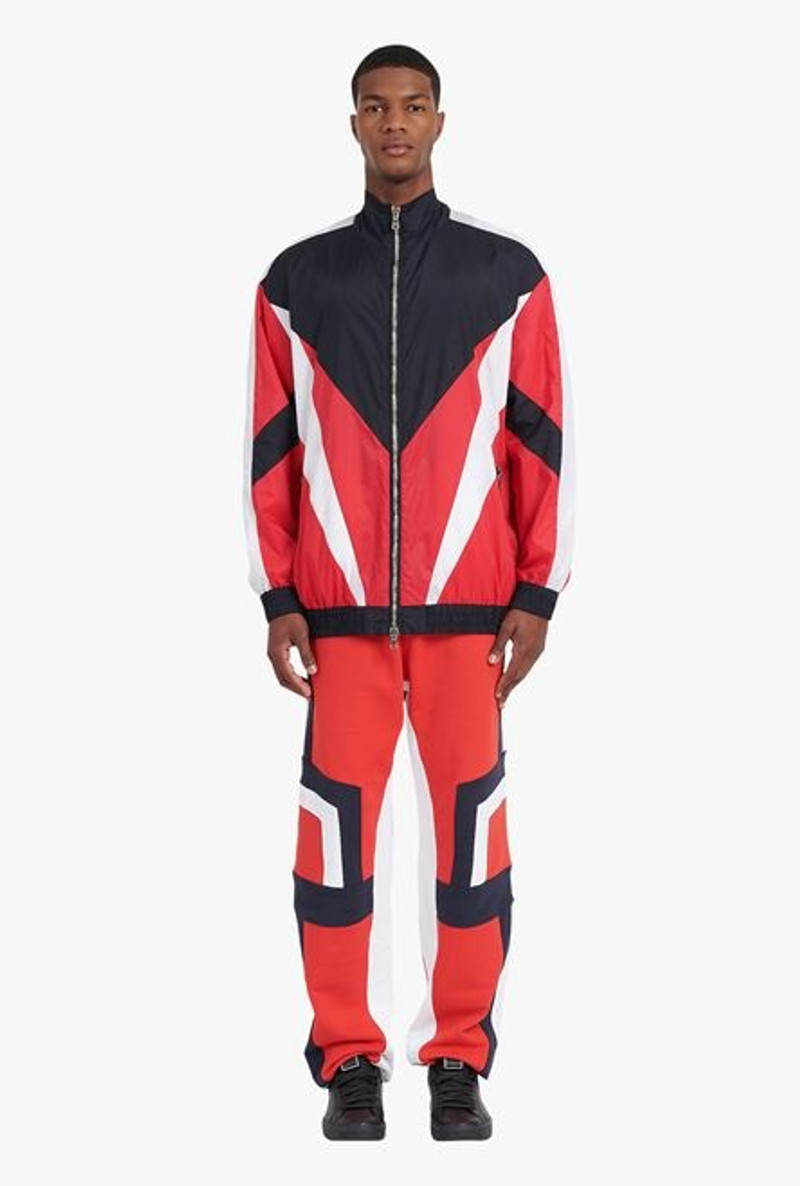 White, navy blue and red nylon jacket 4