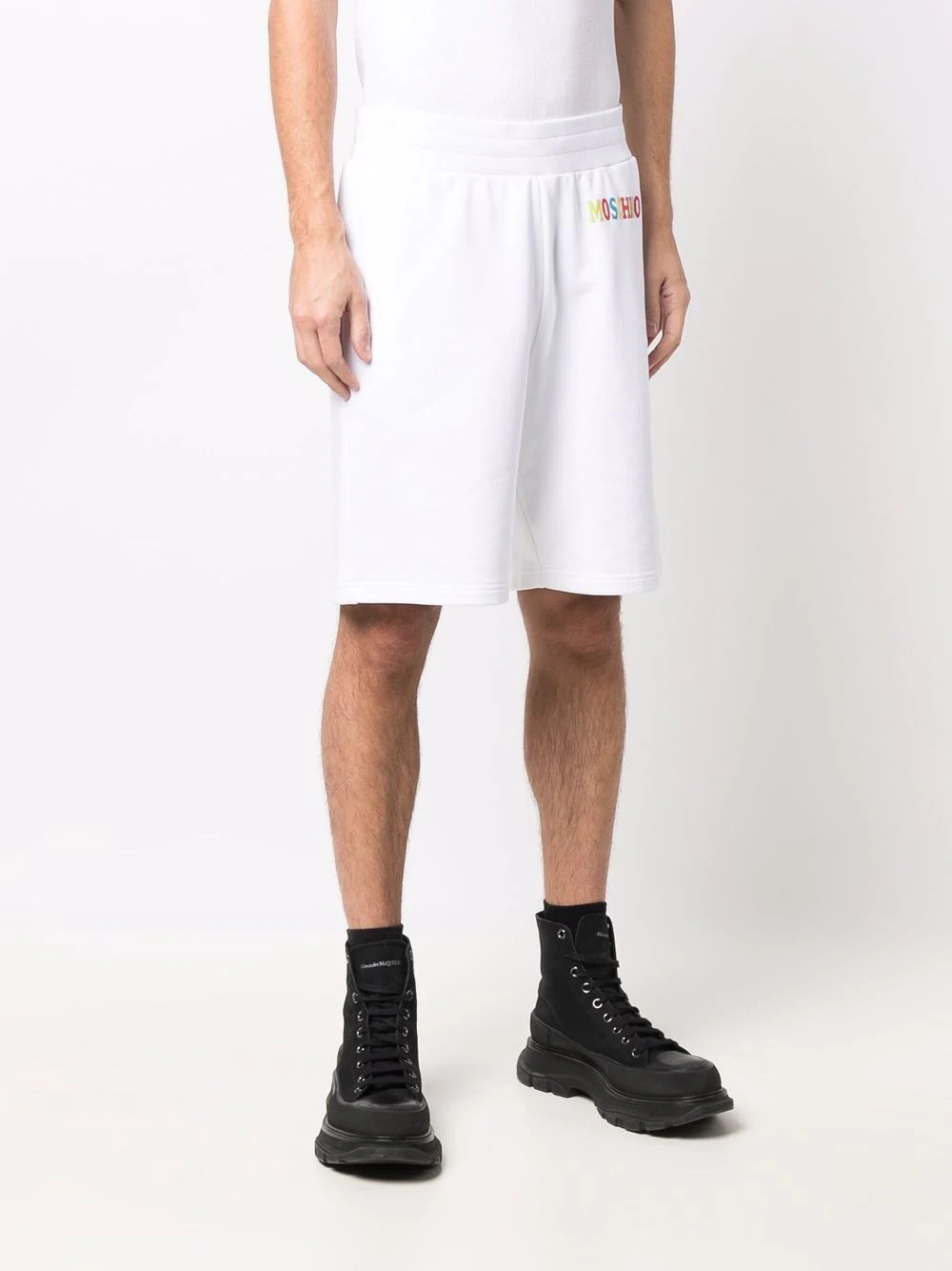 logo cotton track shorts - 3