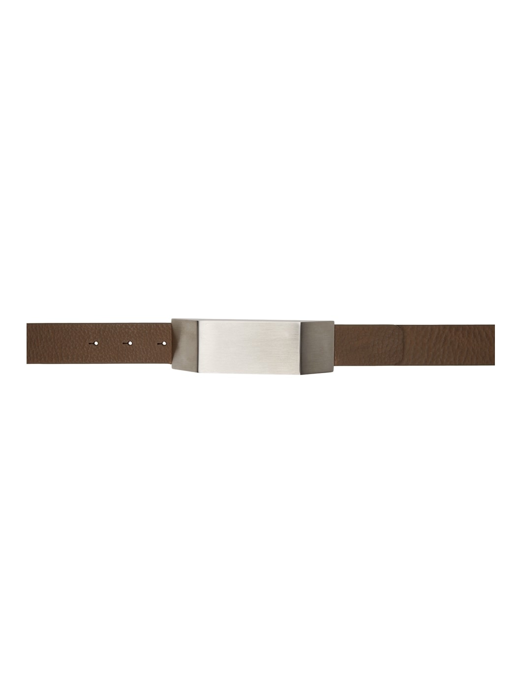 Taupe Beveled Buckle Belt - 1