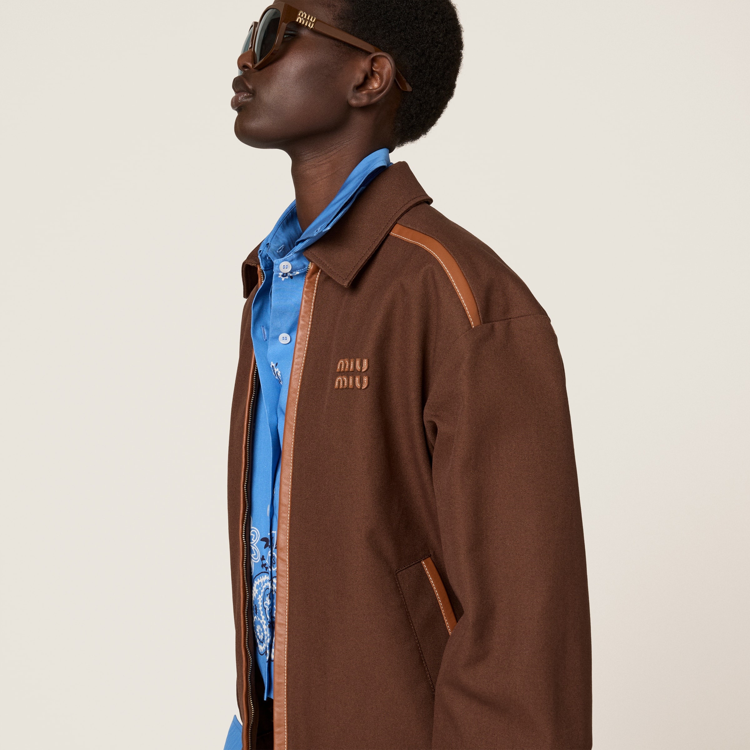 Jacquard canvas blouson jacket - 4