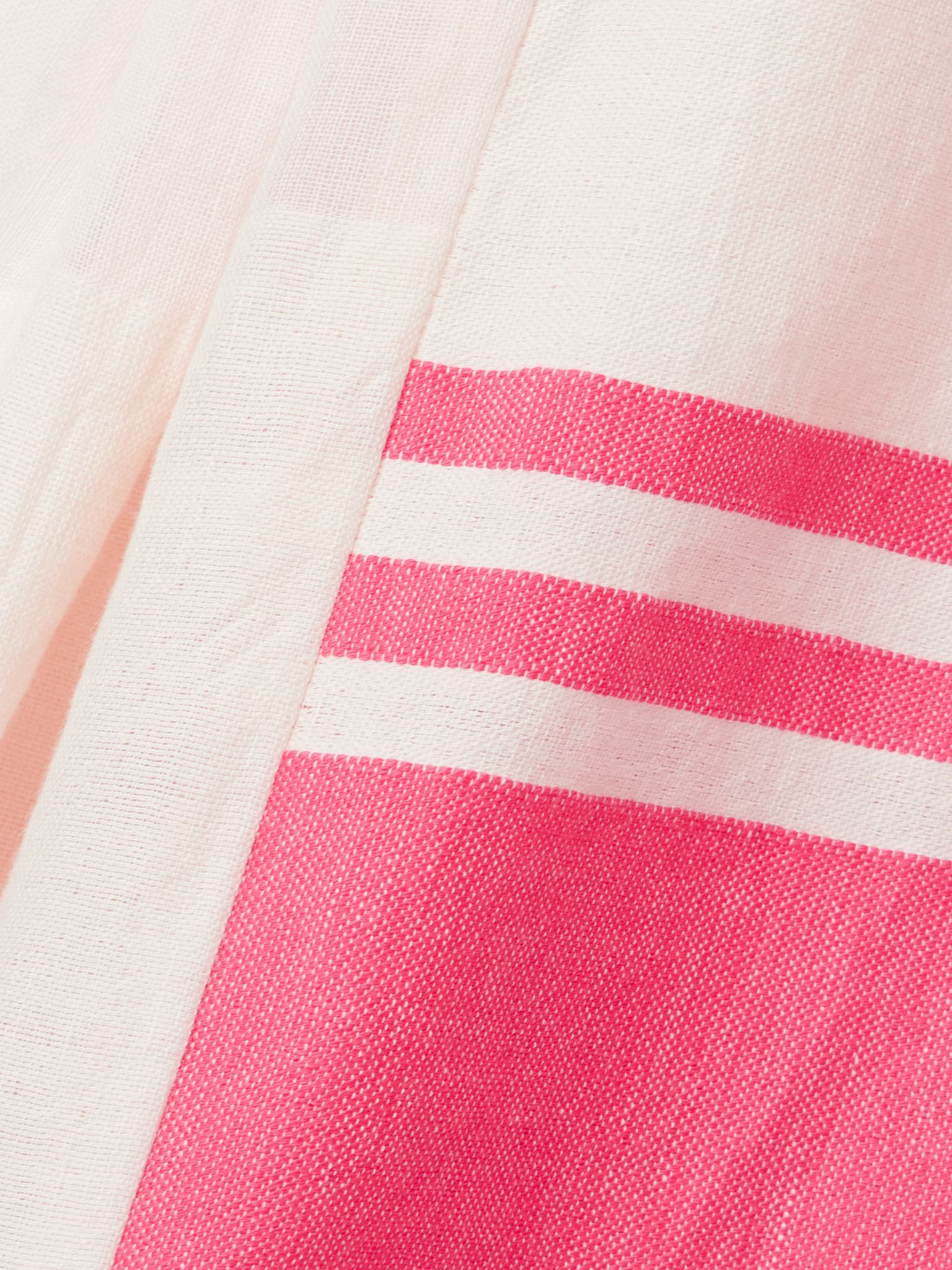 Elina fringed paneled striped cotton kaftan Pink - 4
