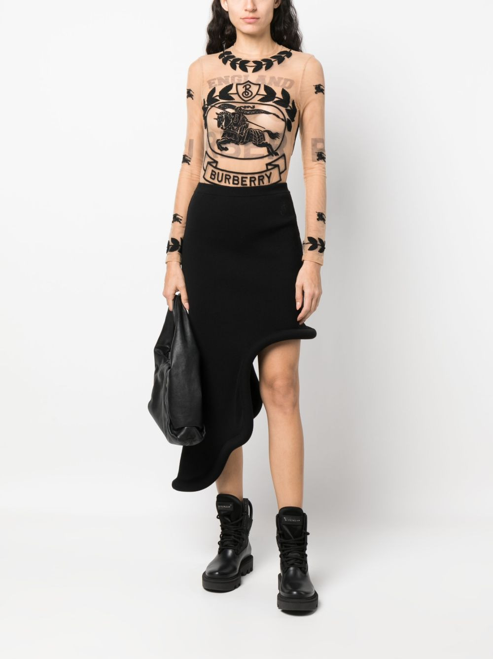 EKD embroidered stretch tulle bodysuit - 2