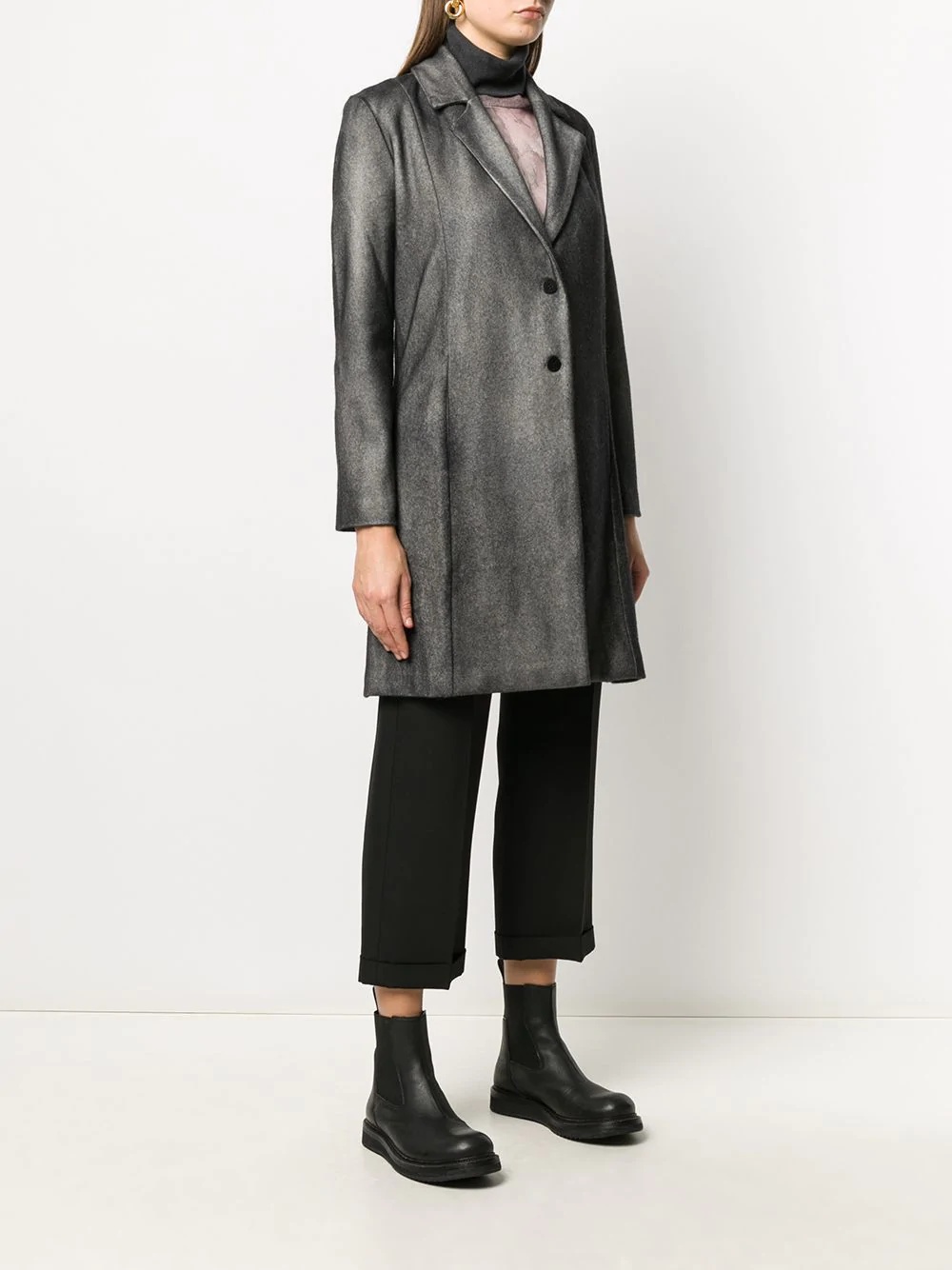 single-breasted tailored coat - 3