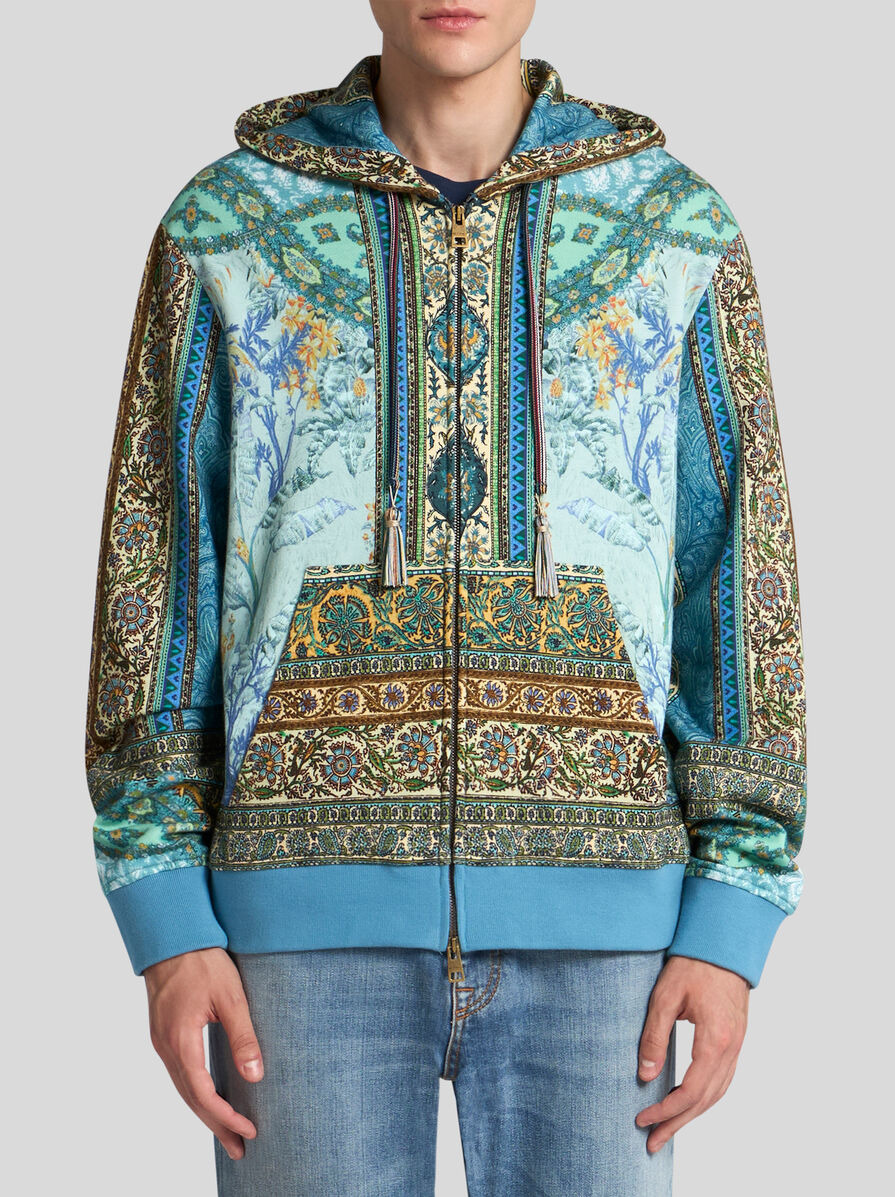 MULTI-PATTERNED HOODED SWEATSHIRT - 2