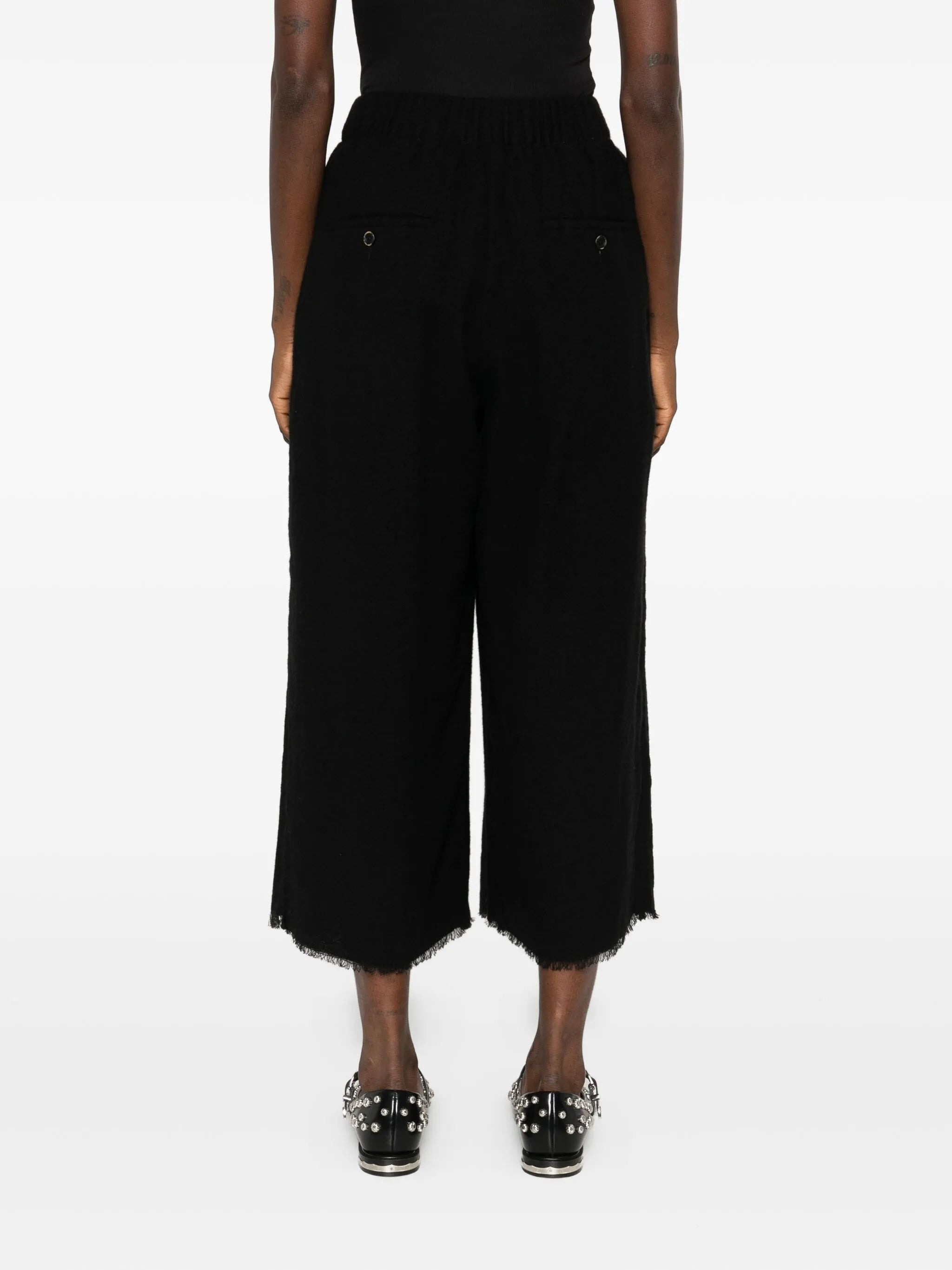 Uma Wang Pleated Frayed Trousers - 4