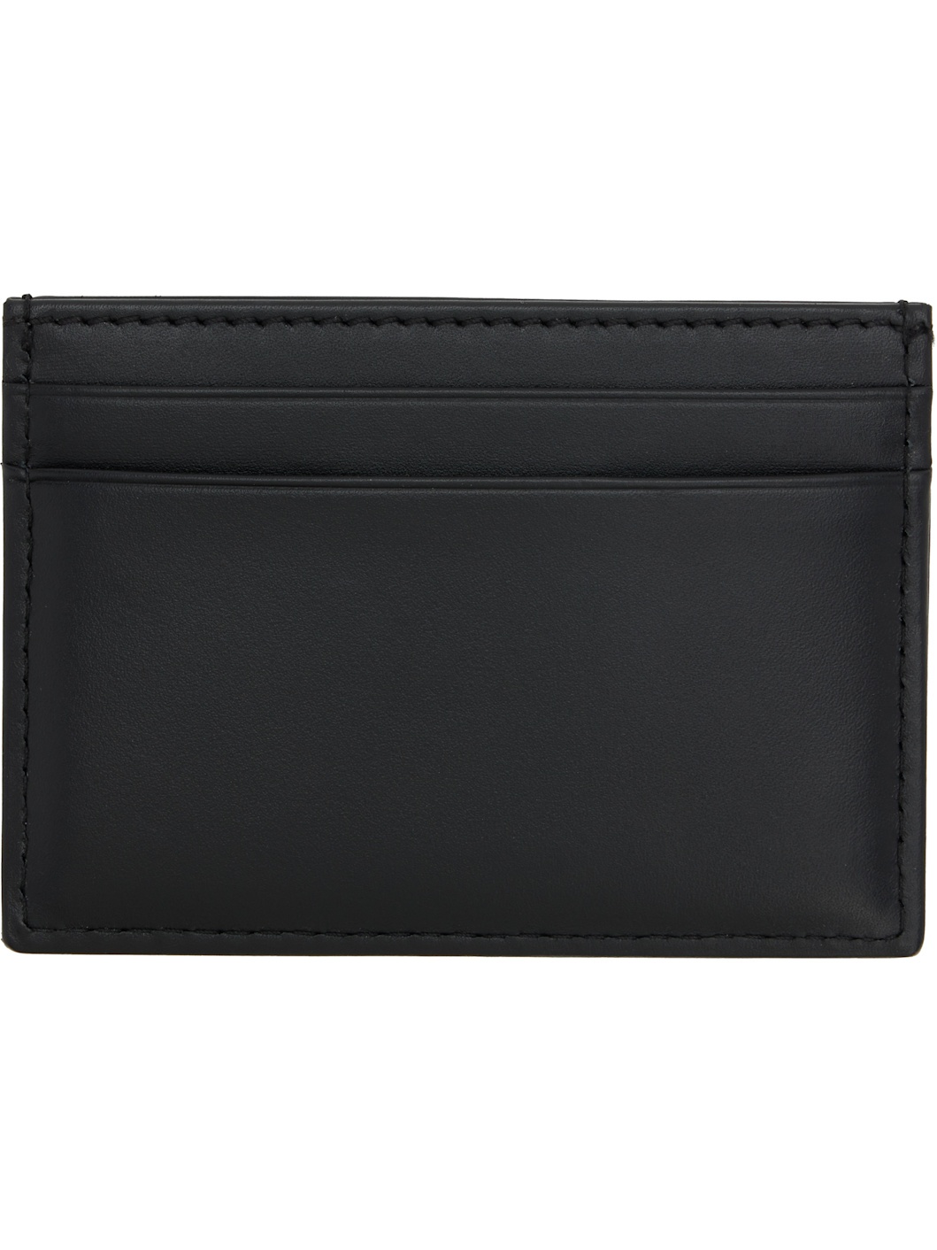 Black Buffed Leather Card Holder - 2