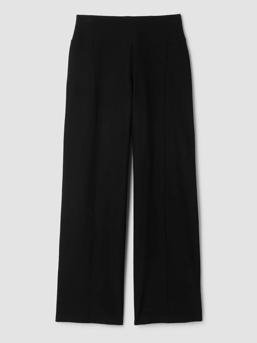 Washable Stretch Crepe Pintuck Wide Pant - 1