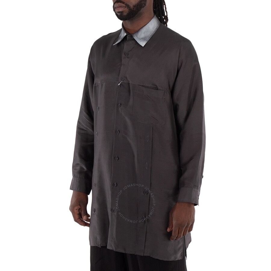 Yohji Yamamoto R-Button Designed Classic Long Shirt, Brand Size 2 (Medium) - 2