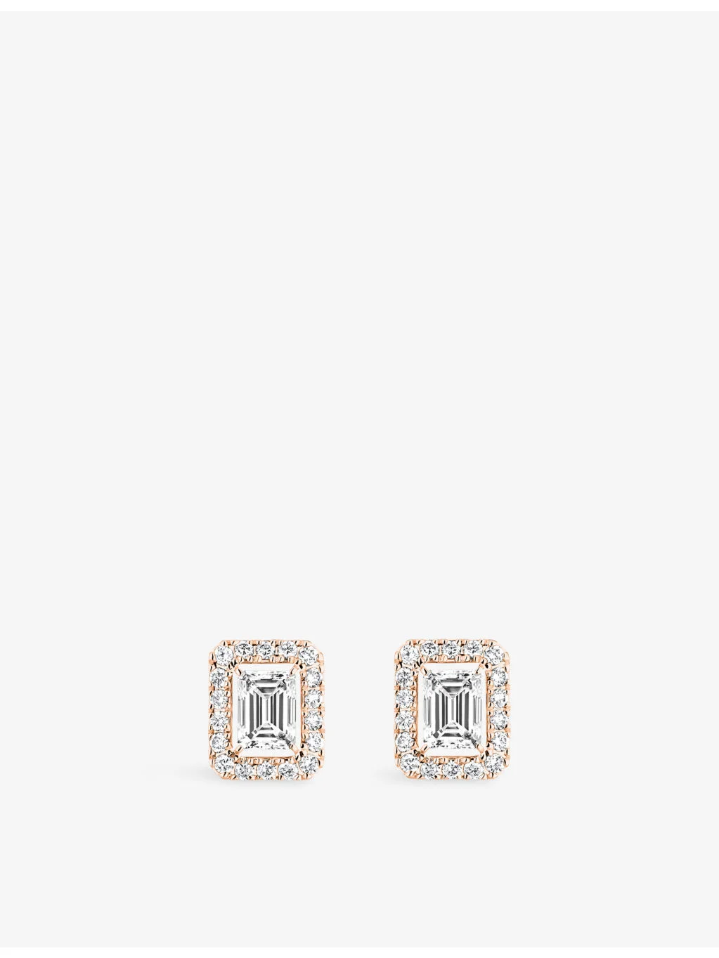 Joy Small 0.15ct 18ct White-Gold and Emerald-Cut 0.40ct Diamond Earrings - 1